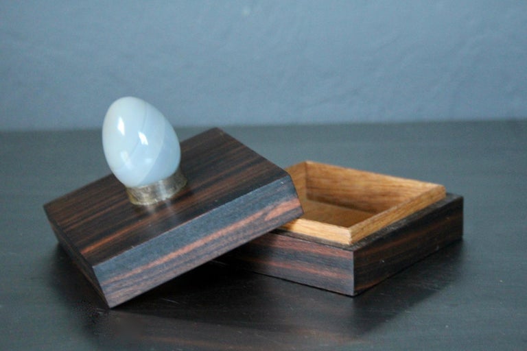 Decorative Wood Metal and Stone Box For Sale at 1stDibs