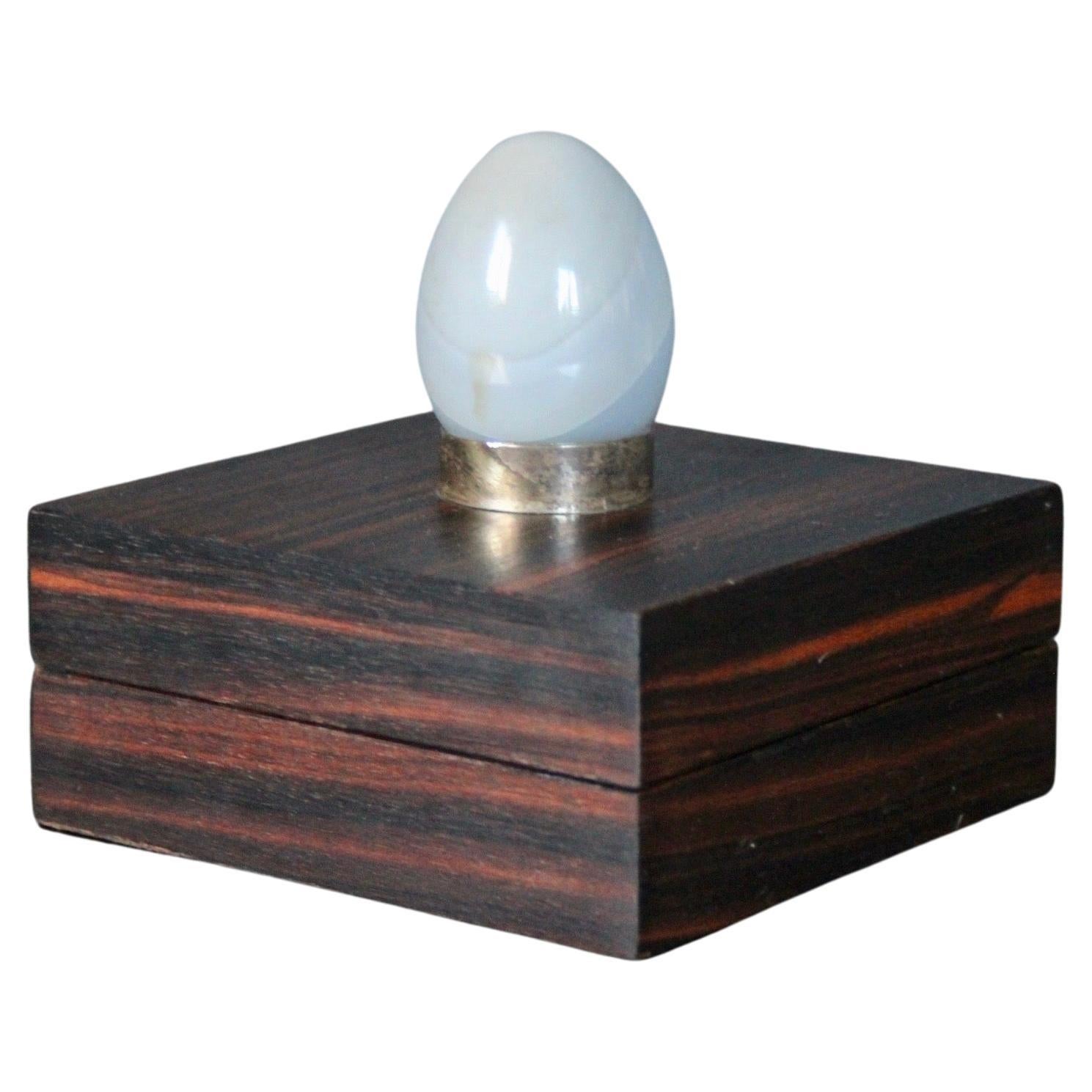 Decorative Wood Metal and Stone Box