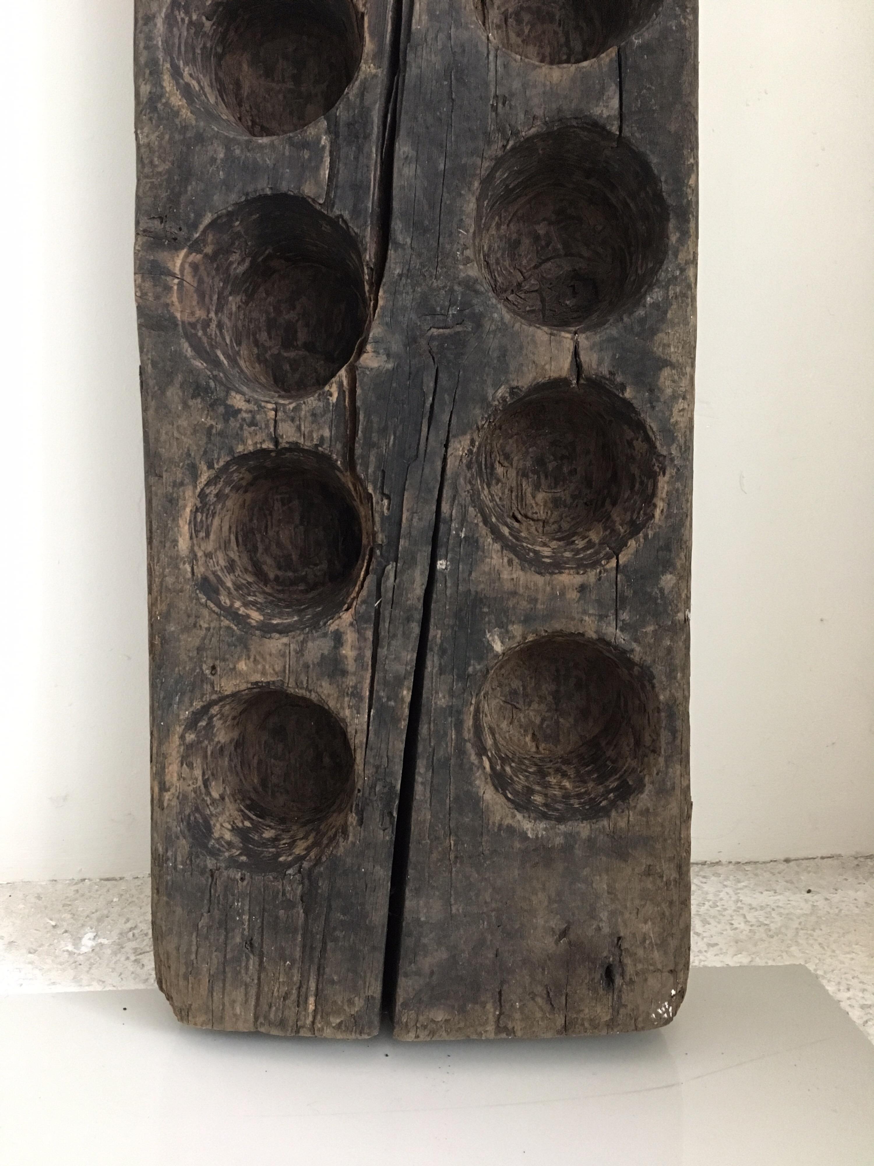 Hand-Carved Decorative Wood Mold from Mexico, 1970s