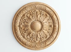 Decorative Wood Rosette Door Trim, Unfinished Carved Wood Medallion