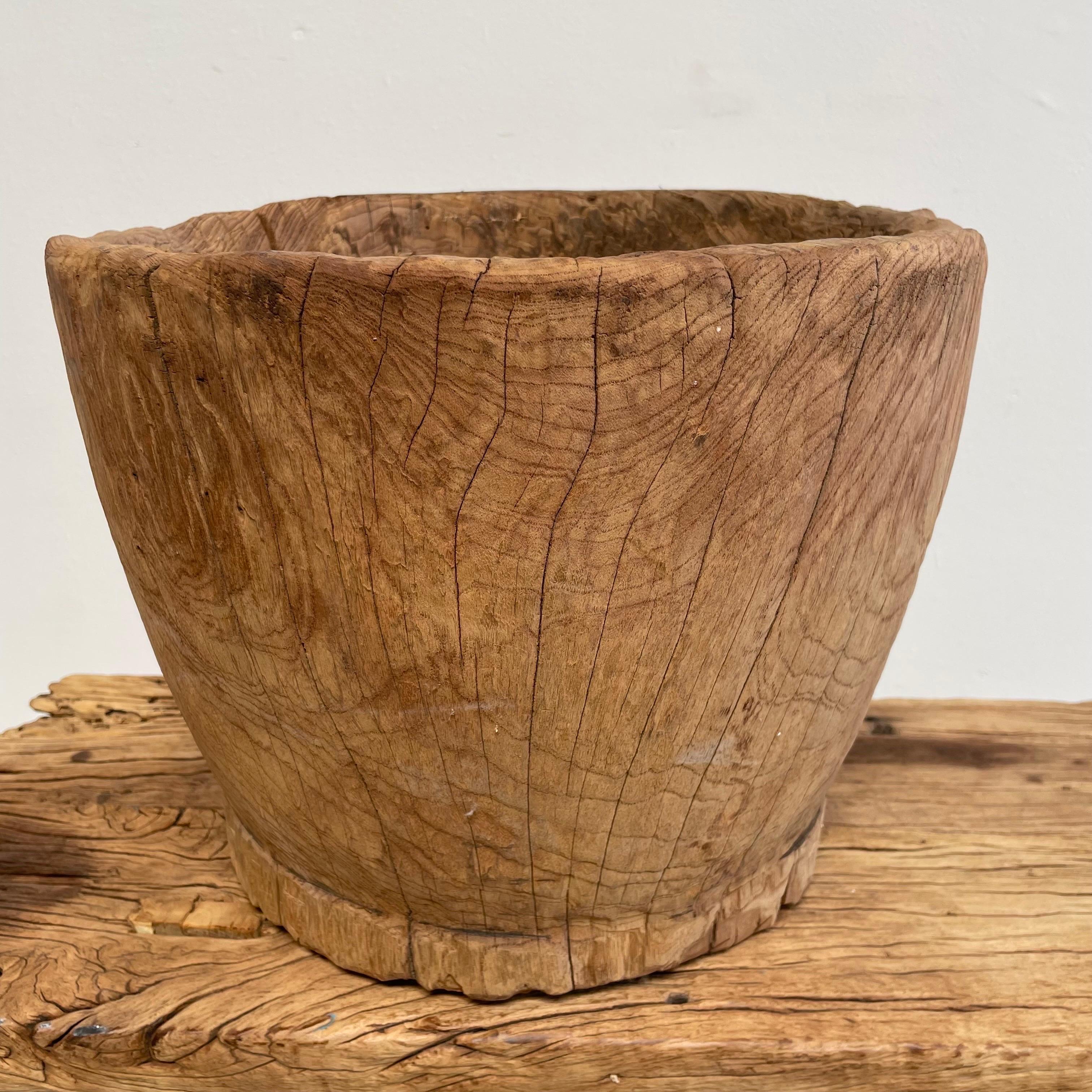 20th Century Decorative Wood Stump Bowl For Sale