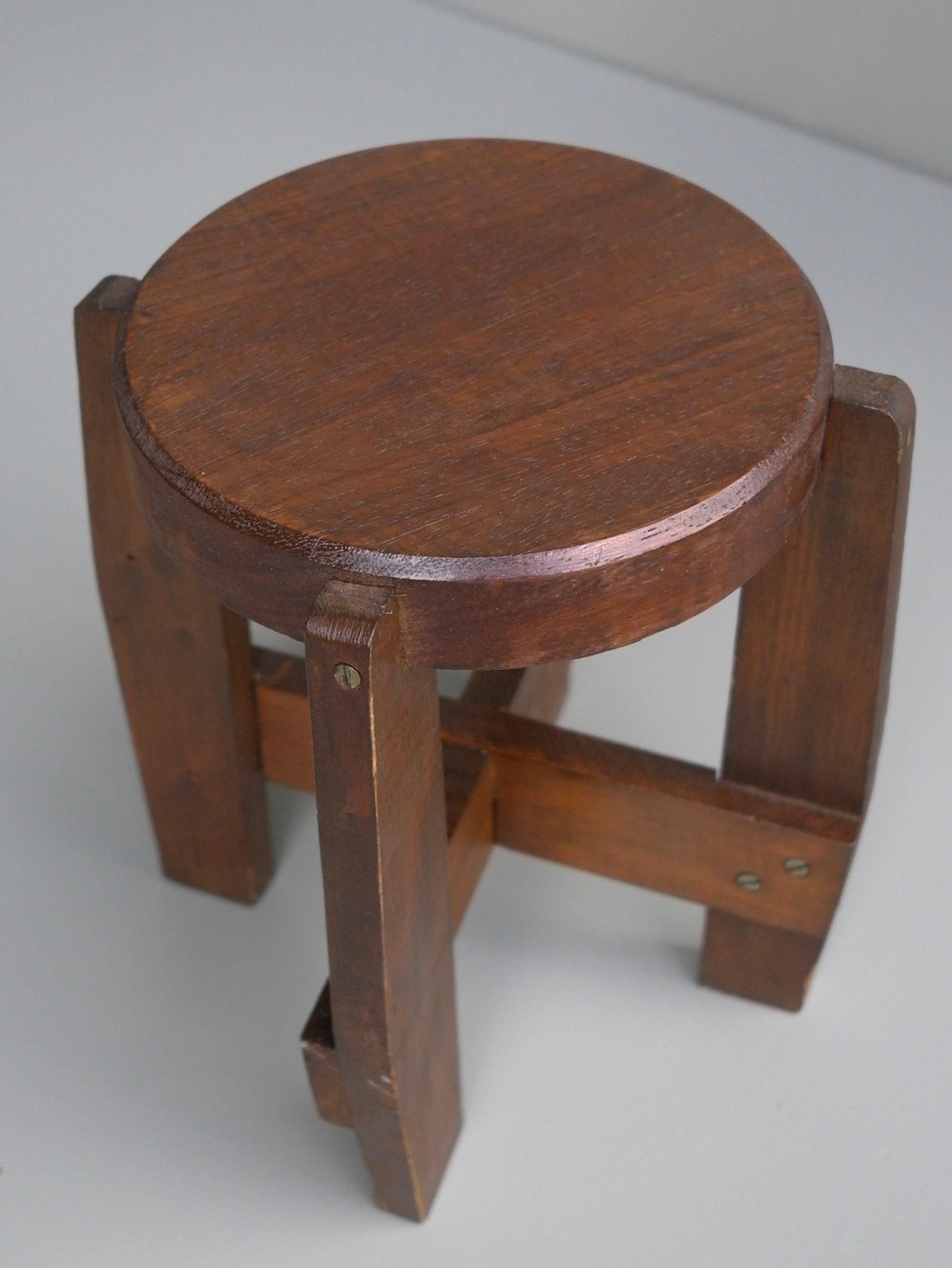 Decorative Art Deco stool or small side table, Mid-Century Modern, Cubism, 1930's.