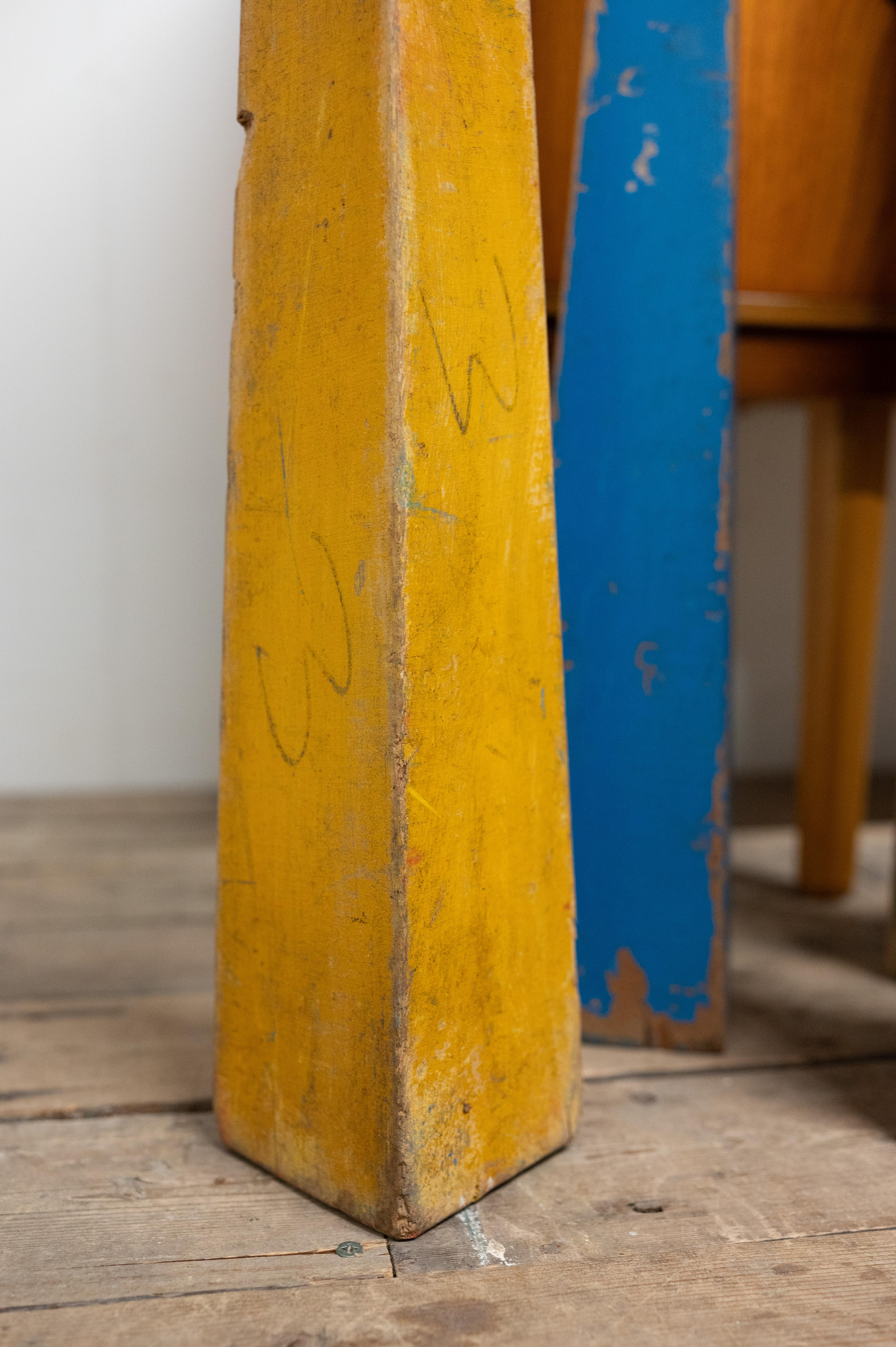 20th Century Decorative Wooden Blocks  Vintage Kids Hurdle Bases  Set of 4