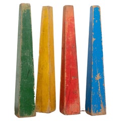 Blocs décoratifs bois  Bases de haies vintage pour enfants  Ensemble de 4 pièces