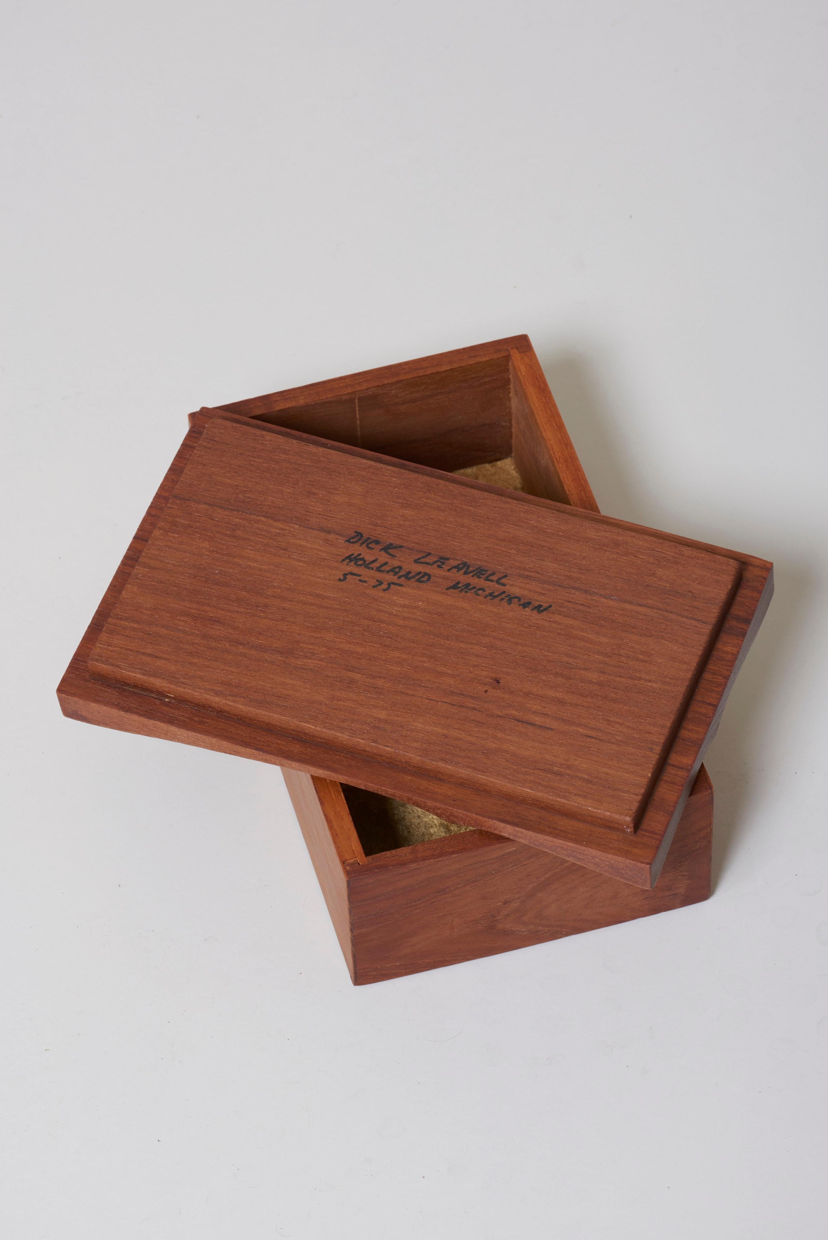 Mid-Century Modern Decorative Wooden Jewelry Box, USA, 1970s