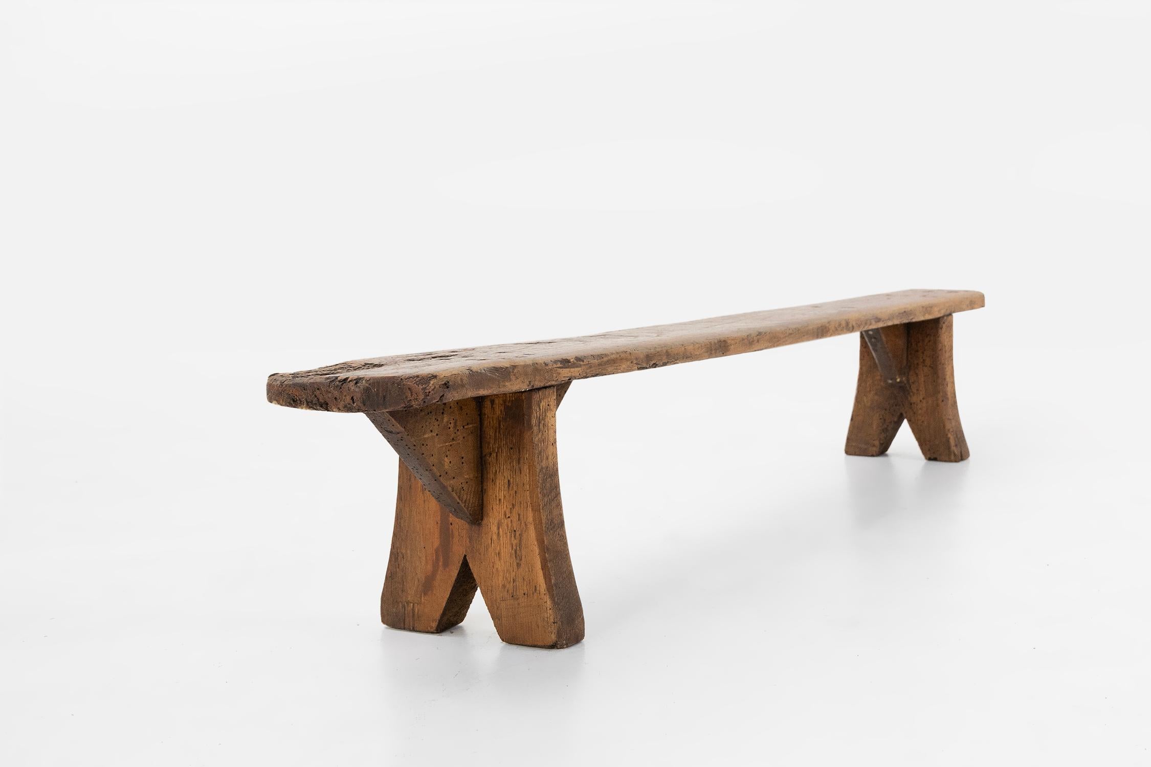 Mid-Century moderno Panca bassa decorativa in legno, Francia, 1850 ca. 1850 in vendita