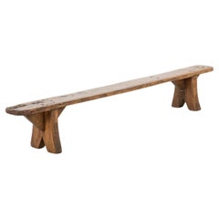 Banc bas décoratif en bois, France, vers 1850