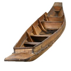 Decorative 12' Long Wooden Oyster Boat from South East Asia, 20th Century