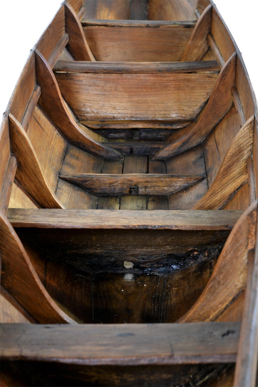 wooden long boat