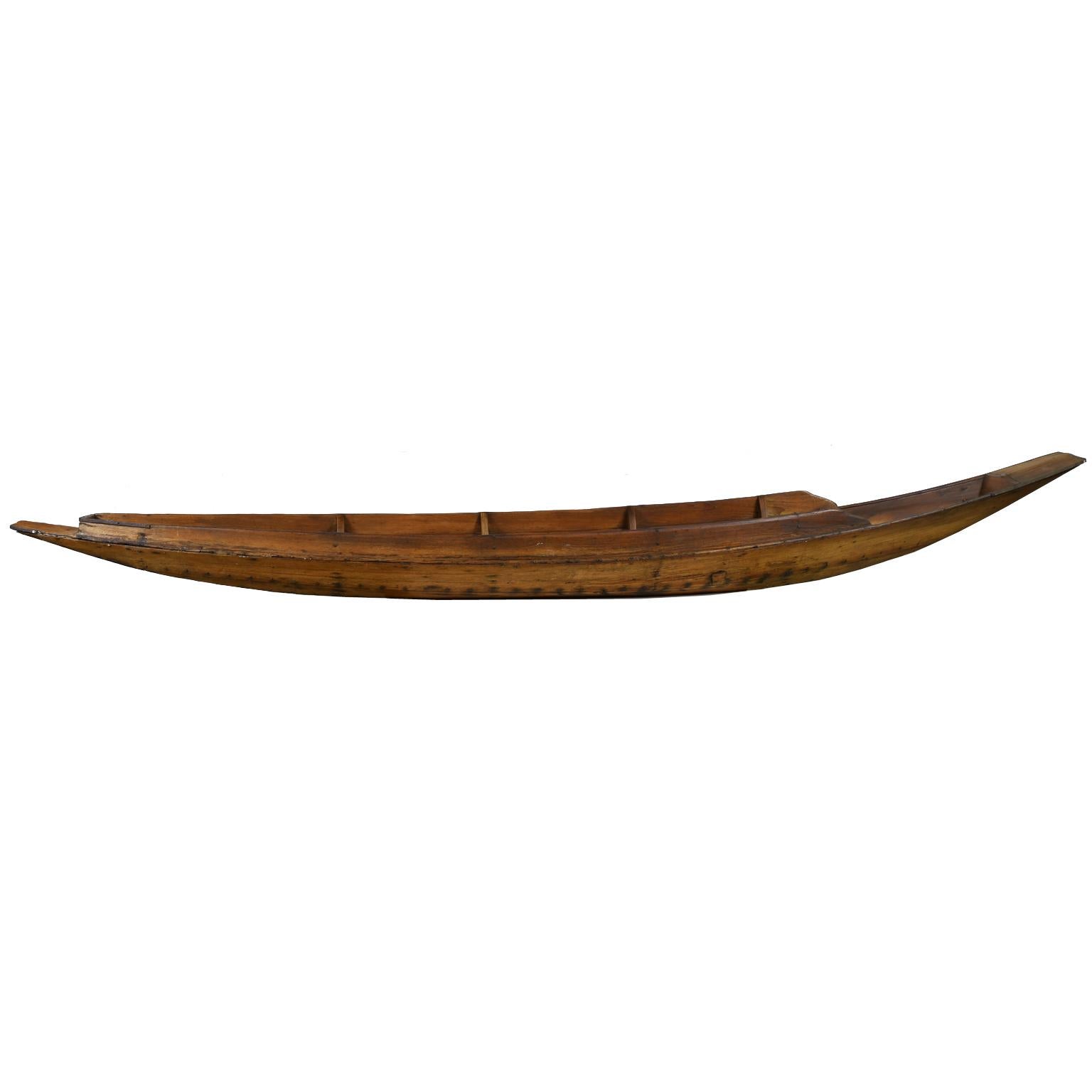 Primitive Decorative 12' Long Wooden Oyster Boat from South East Asia, 20th Century