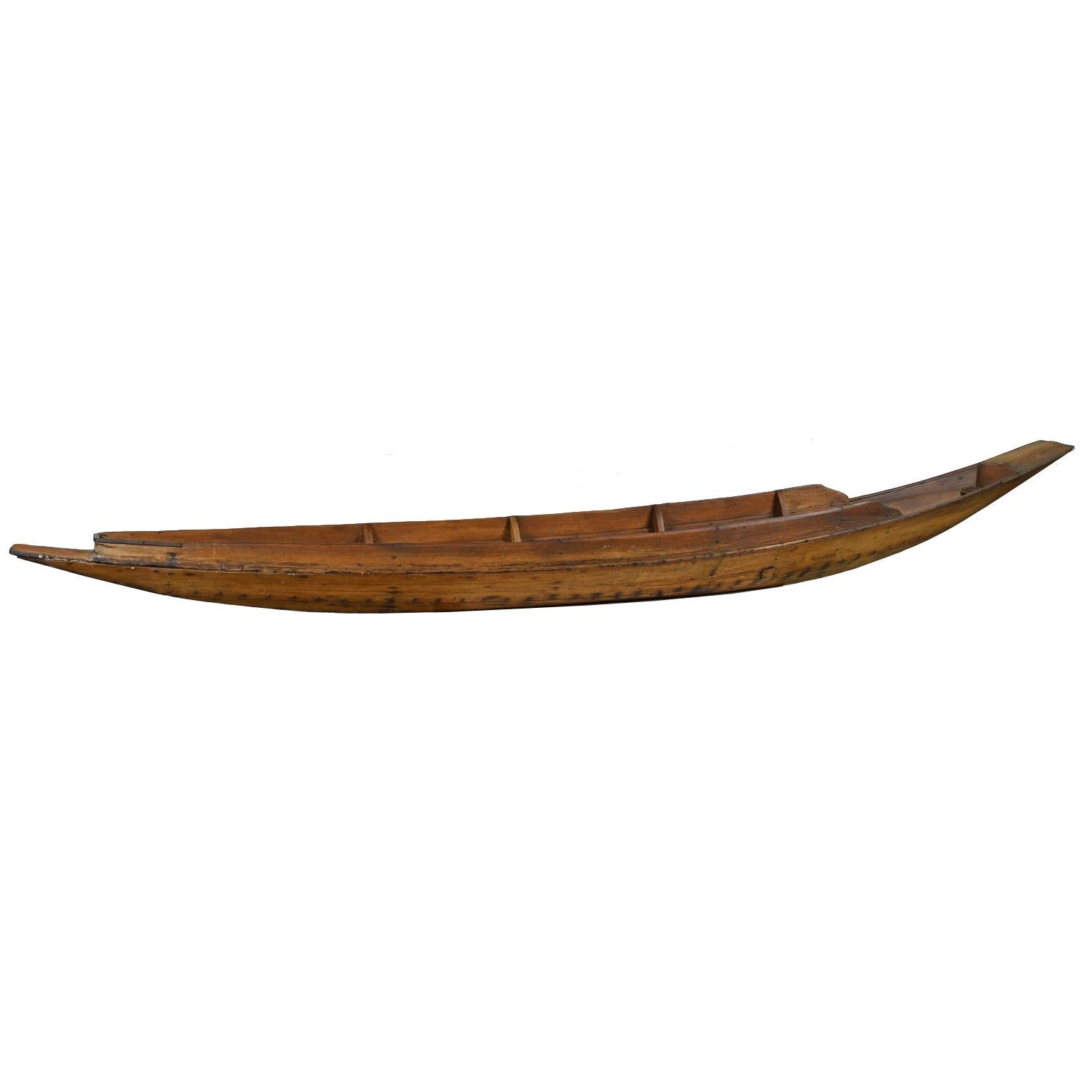 Southeast Asian Decorative 12' Long Wooden Oyster Boat from South East Asia, 20th Century