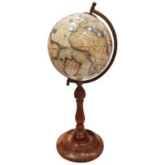 Decorative World Ball with Wooden Foot, 20th Century