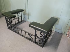 Decorative Wrought Iron and Leather Club Fender