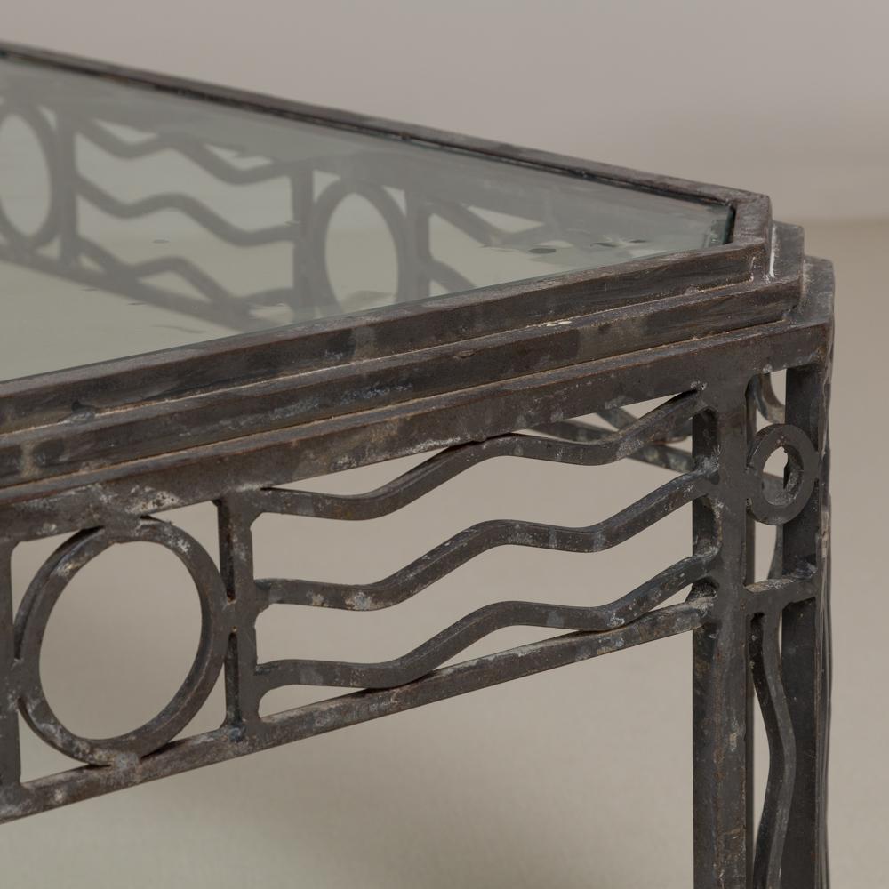 A Large Art Deco Revival Wrought Iron Coffee Table, circa 1970s
Price excludes glass but glass can be supplied at cost