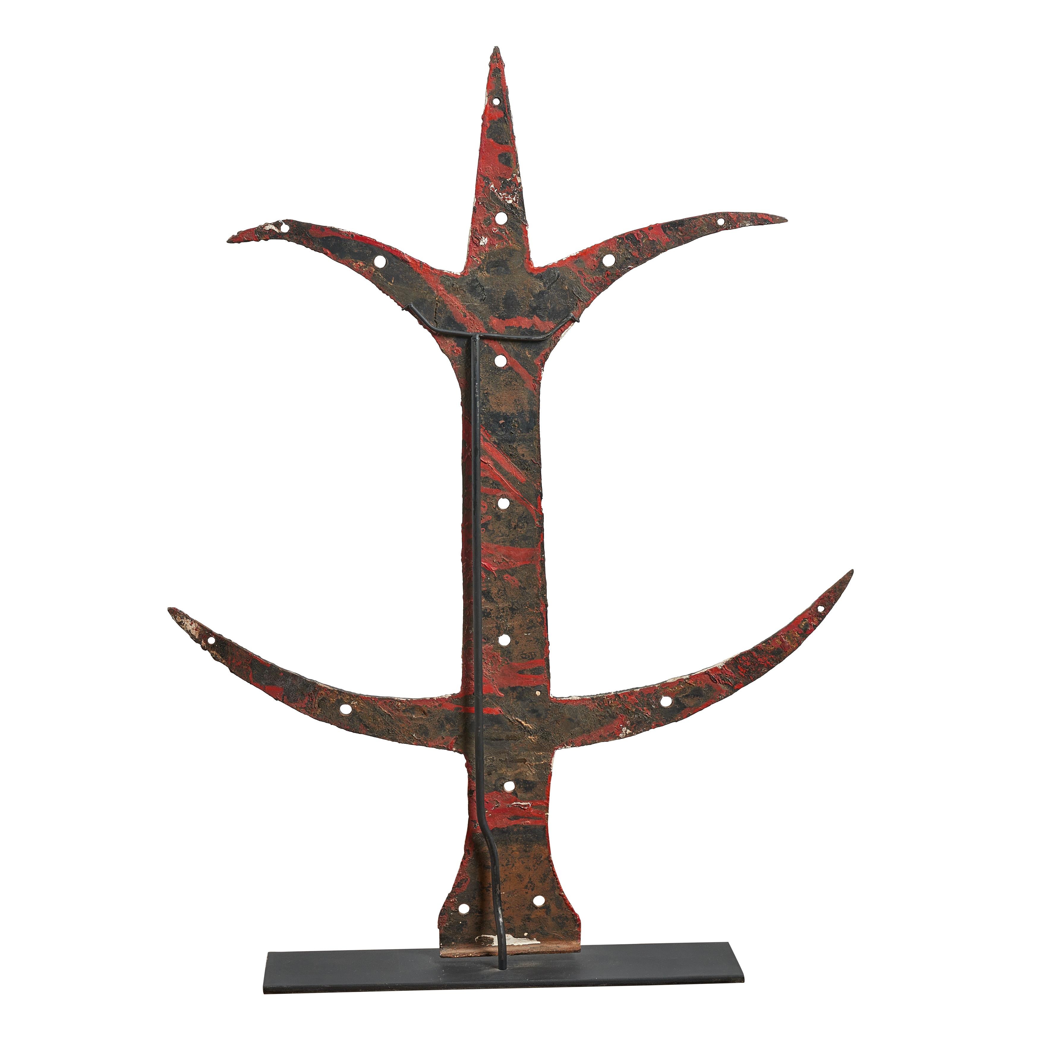Charnière de porte décorative en fer forgé Bon état - En vente à Round Top, TX