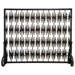 Vintage Decorative Wrought Iron Fire Screen, circa 1940, France