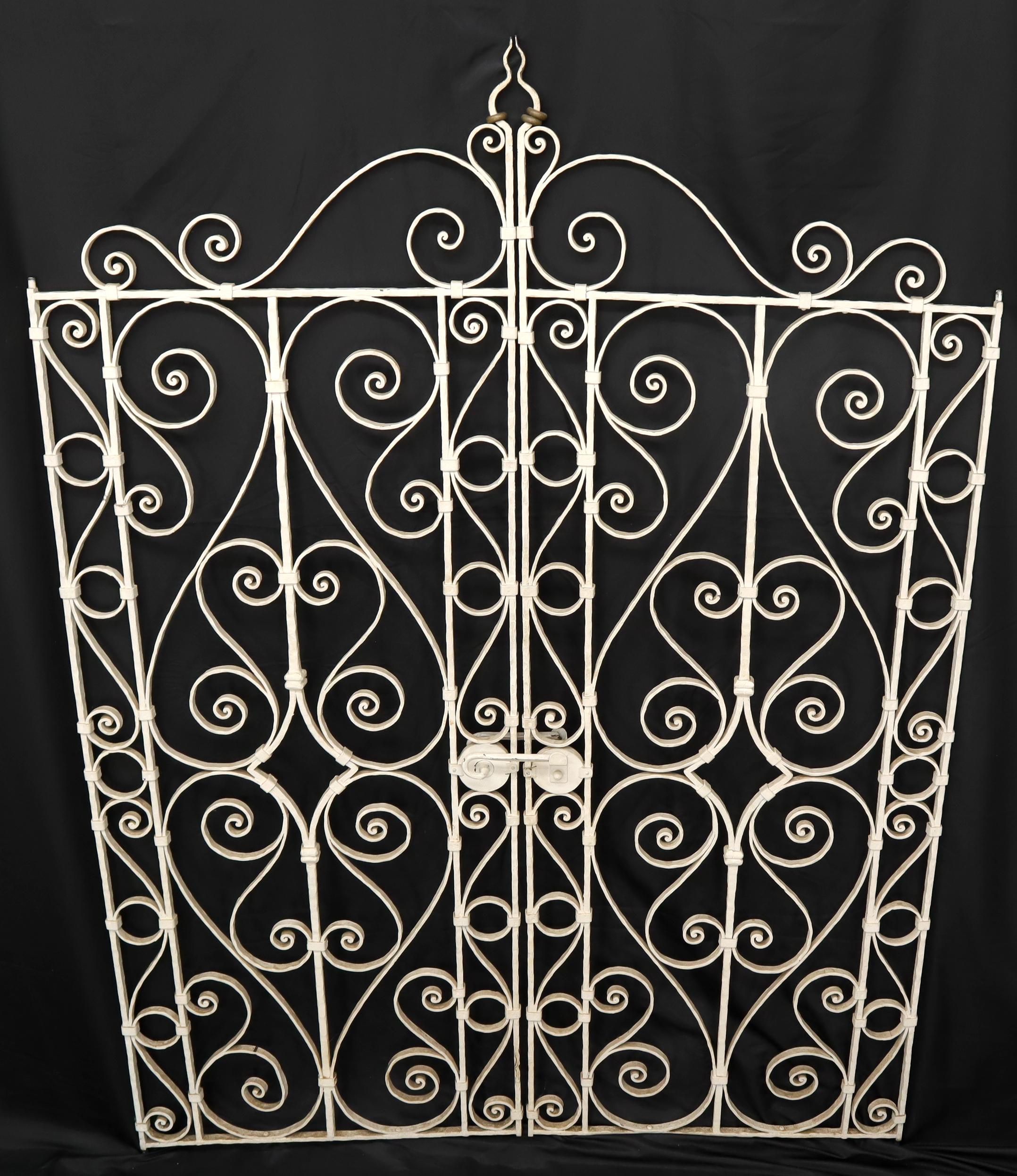 Decorative Wrought Iron French Double Gate with Latch 3