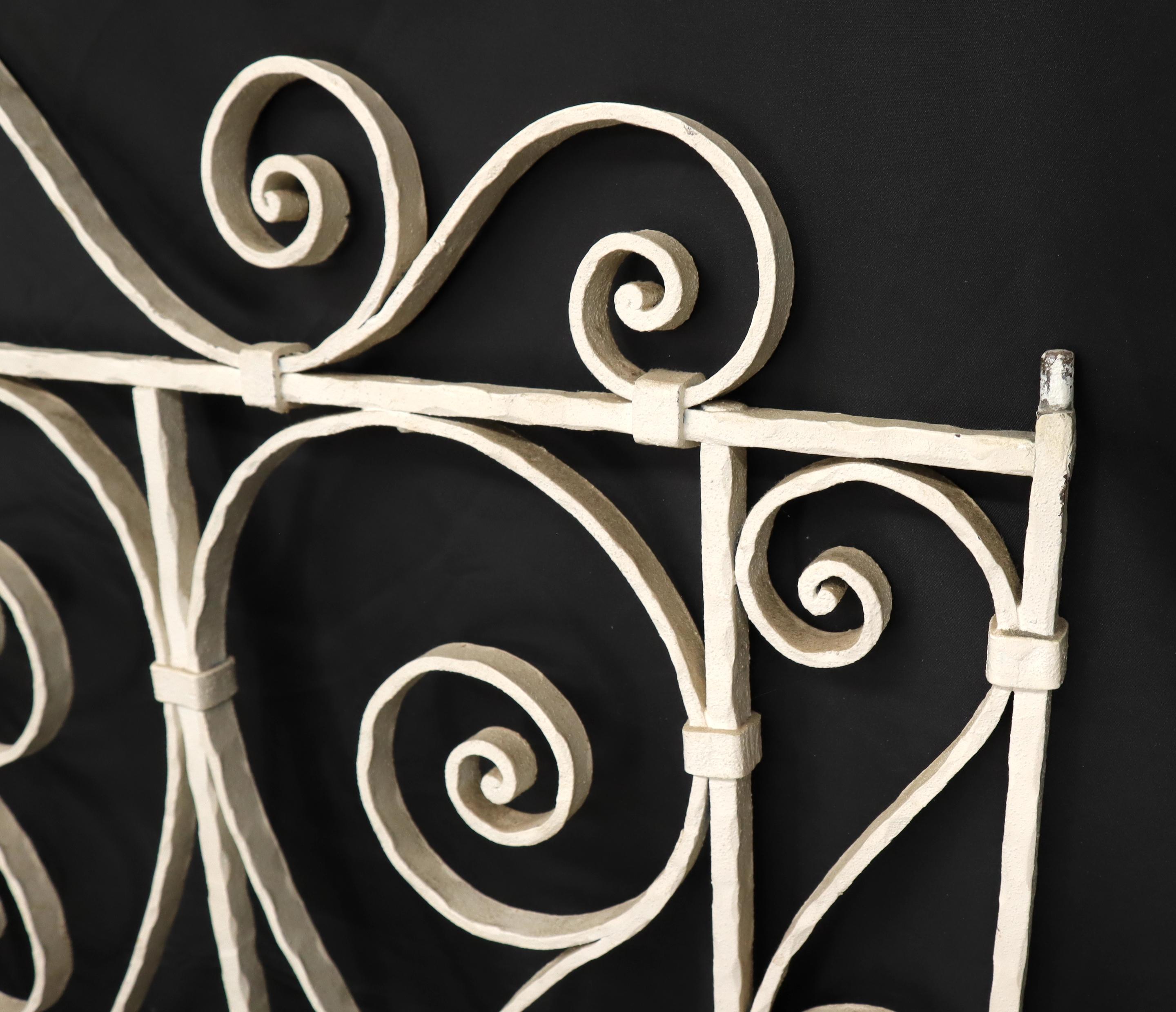 Decorative Wrought Iron French Double Gate with Latch 4