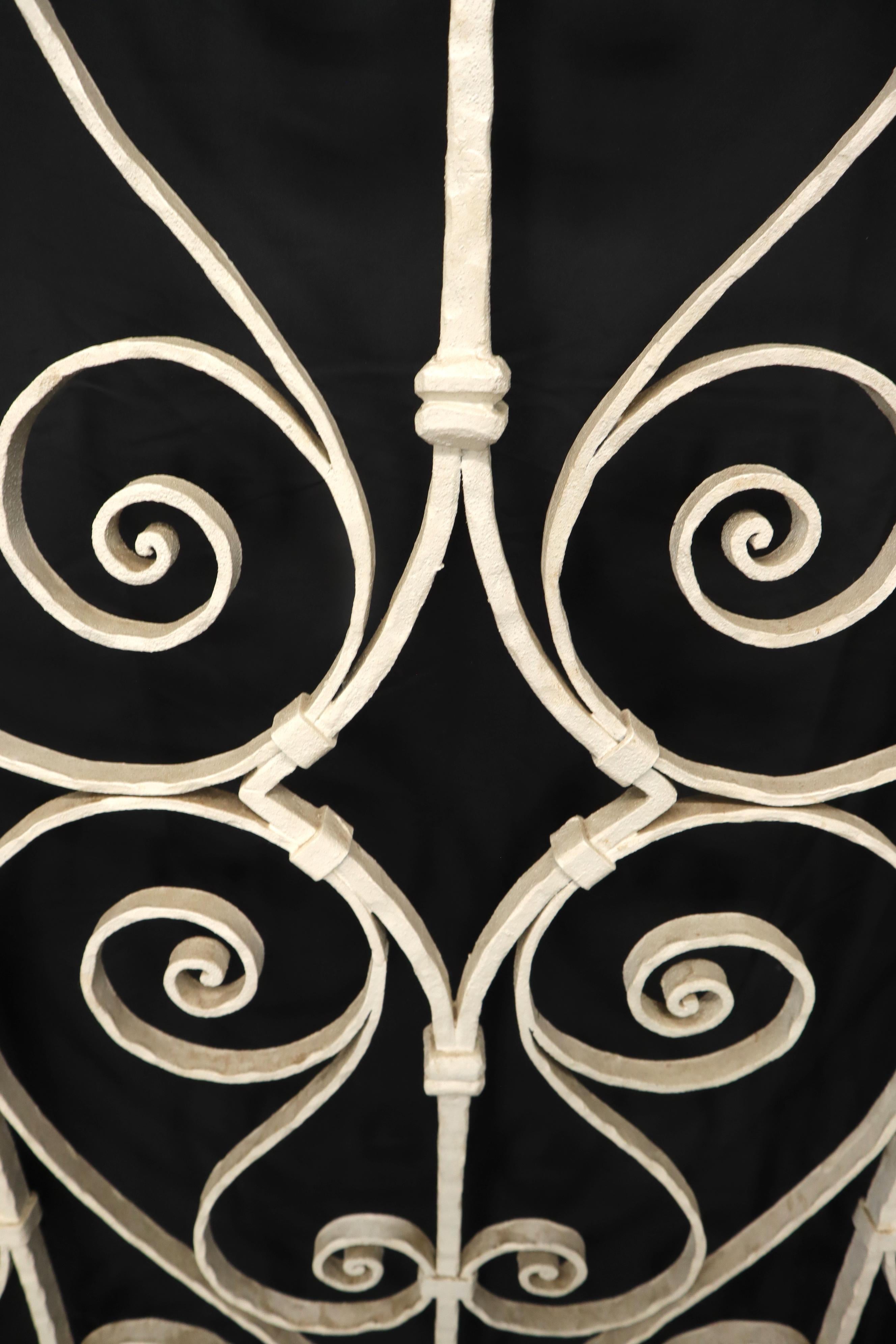 Decorative Wrought Iron French Double Gate with Latch 6