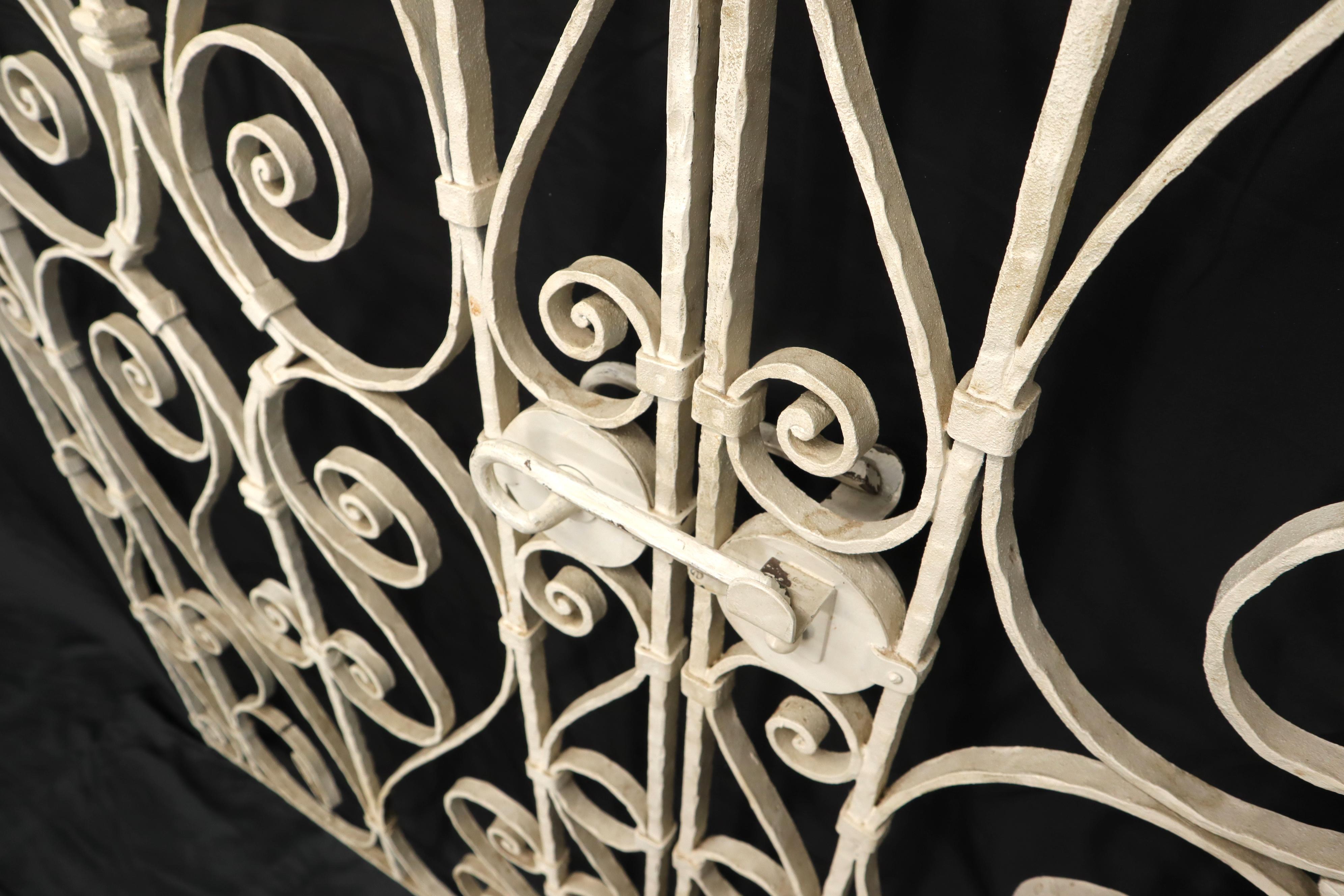 Decorative Wrought Iron French Double Gate with Latch 1