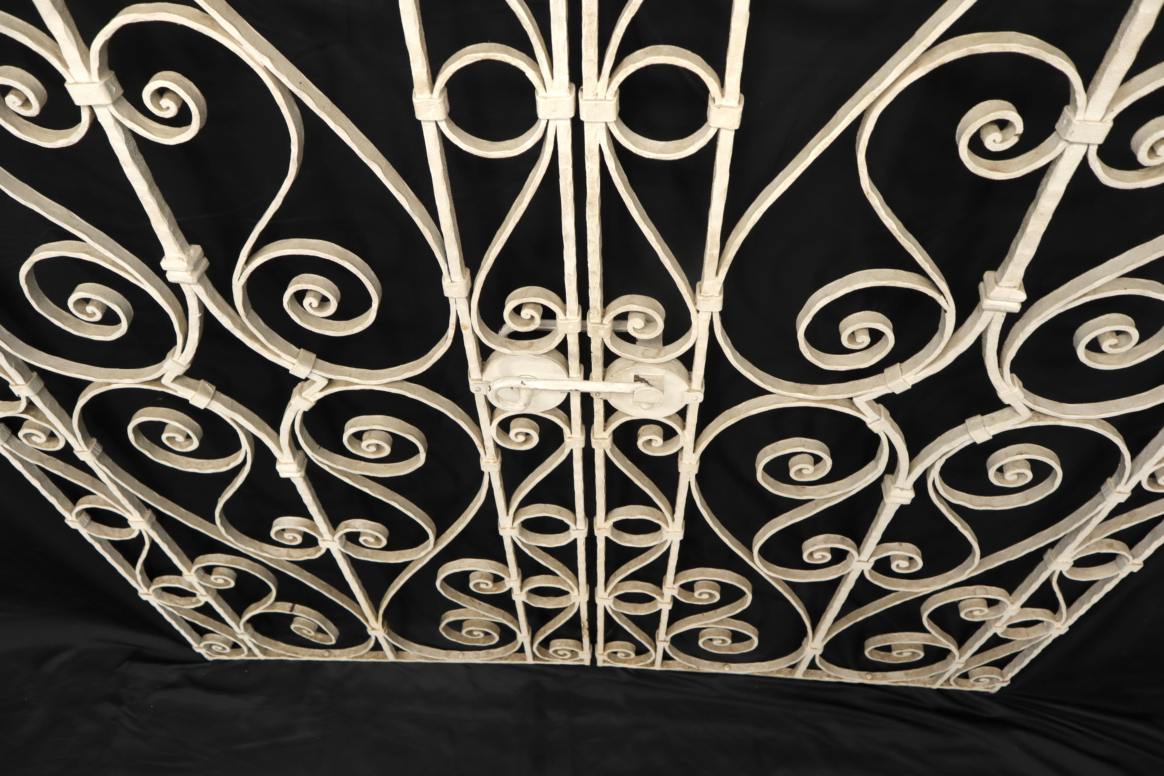 Decorative Wrought Iron French Double Gate with Latch 2