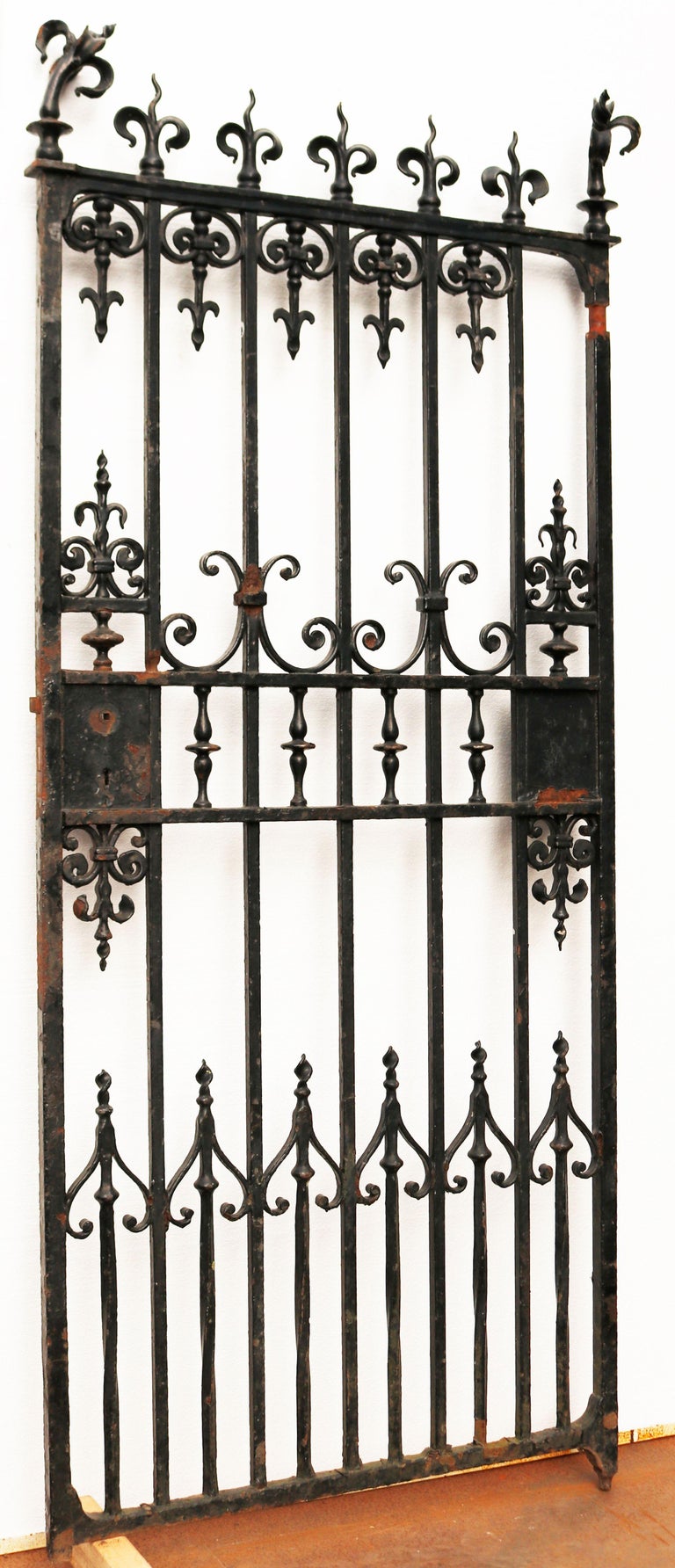 Decorative Wrought Iron Gate with Stylised Finials For Sale at 1stDibs decorative wrought iron