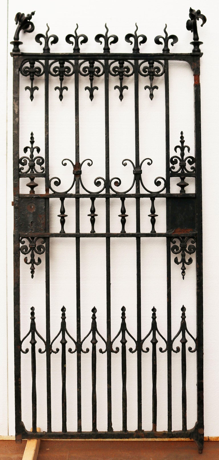Decorative Wrought Iron Gate with Stylised Finials For Sale at 1stDibs decorative wrought iron