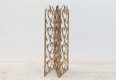 Decorative Wrought Iron, Gilt Folding Screen, Italy, 1950s