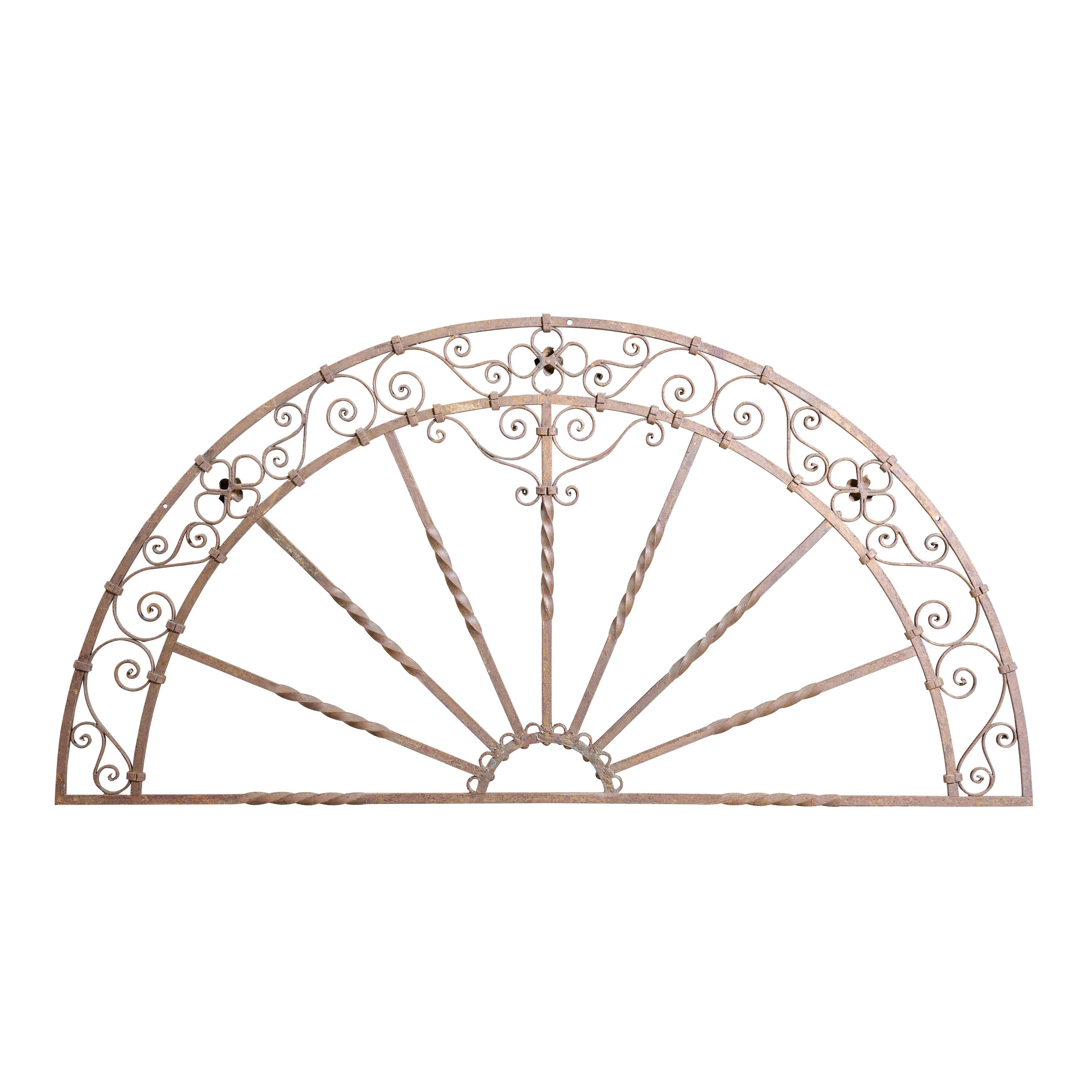 American Decorative Wrought Iron Grill For Sale