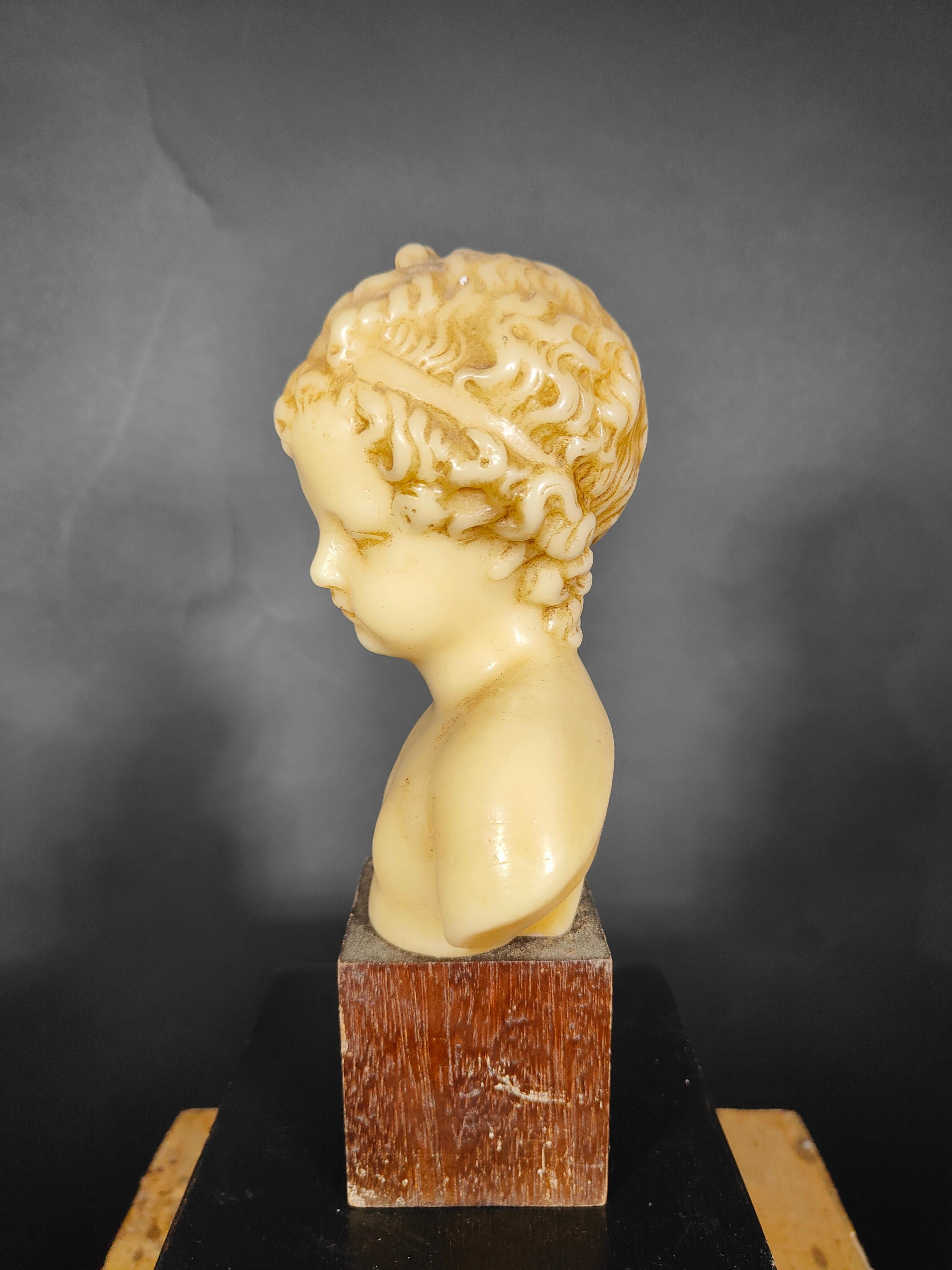 Decorative XIX Century Child Wax Bust For Sale 5