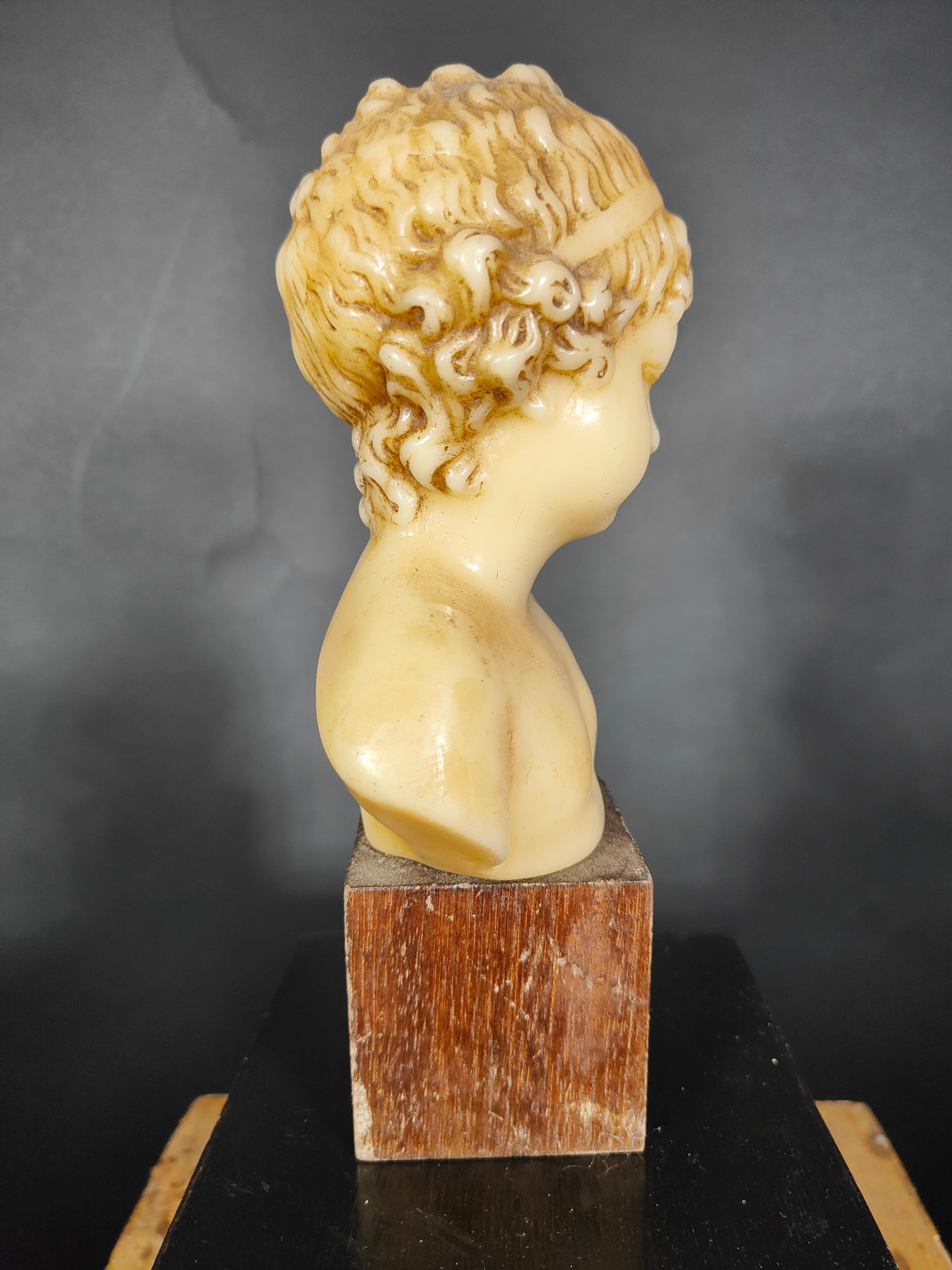 Decorative XIX Century Child Wax Bust For Sale 2