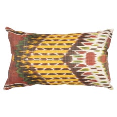 Decorative Yellow, Green, Red 
Cream Tones Throw Pillow, Ikat Cushion Cover