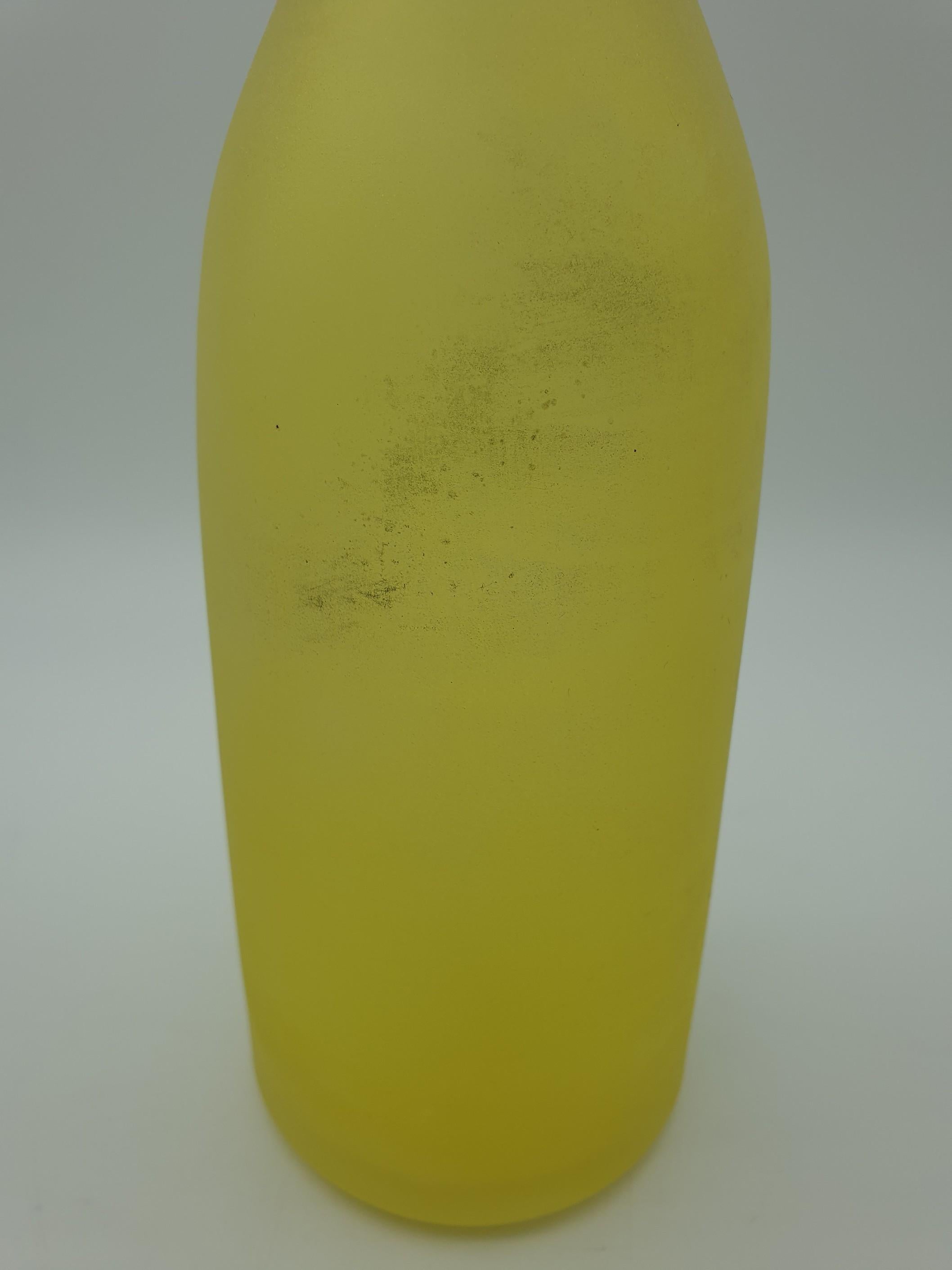 Late 20th Century Decorative Yellow Murano Glass Bottle by Cenedese in 