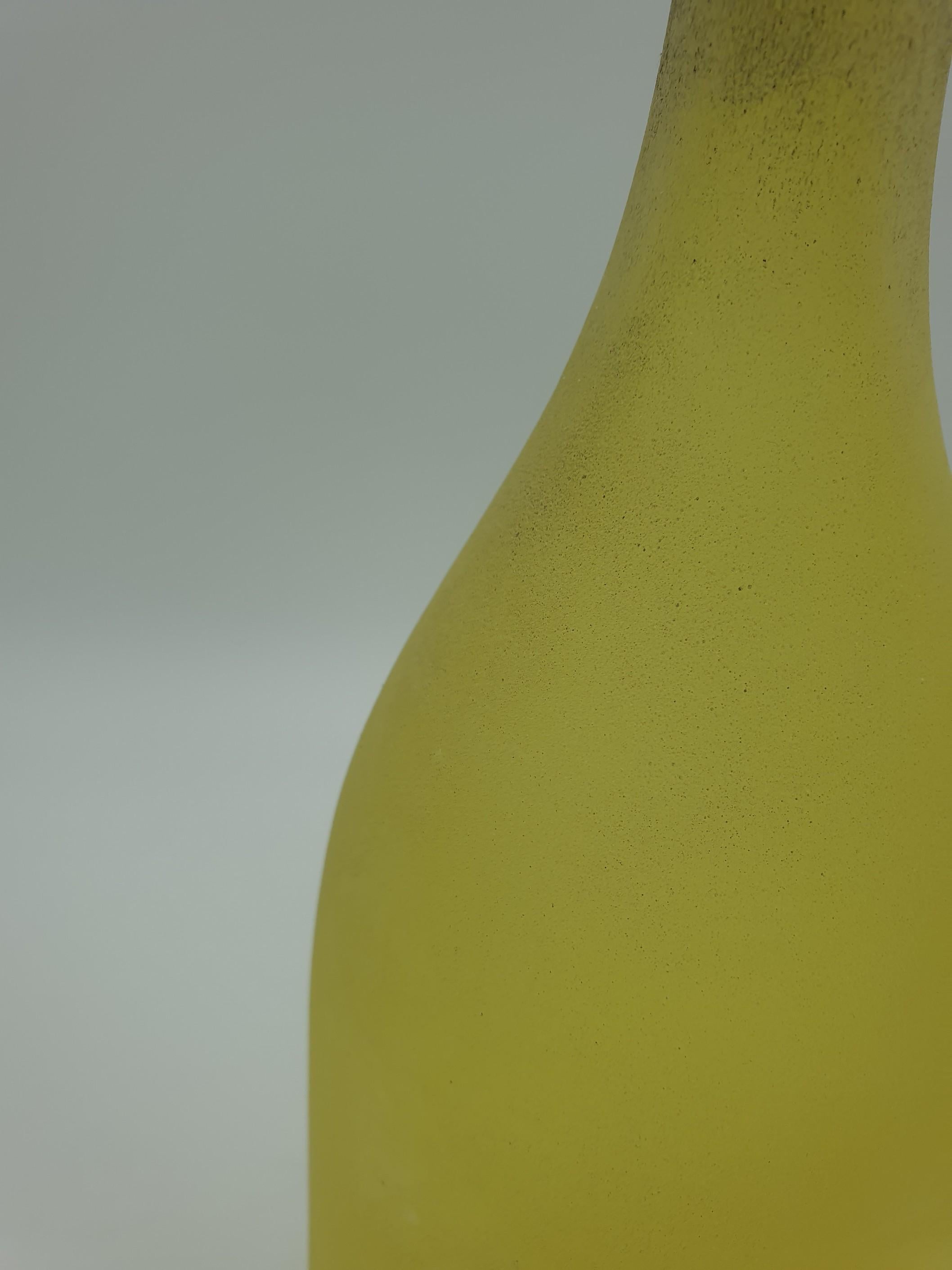 Decorative Yellow Murano Glass Bottle by Cenedese in 