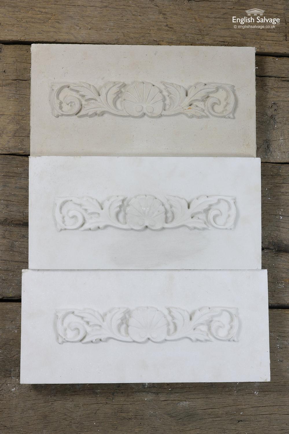 Decoratively Carved Marble and Stone Plaques, 20th Century In Good Condition For Sale In London, GB
