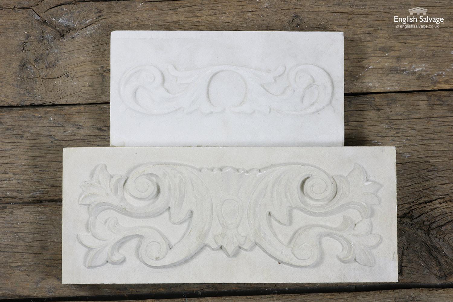 Decoratively Carved Marble and Stone Plaques, 20th Century For Sale 1