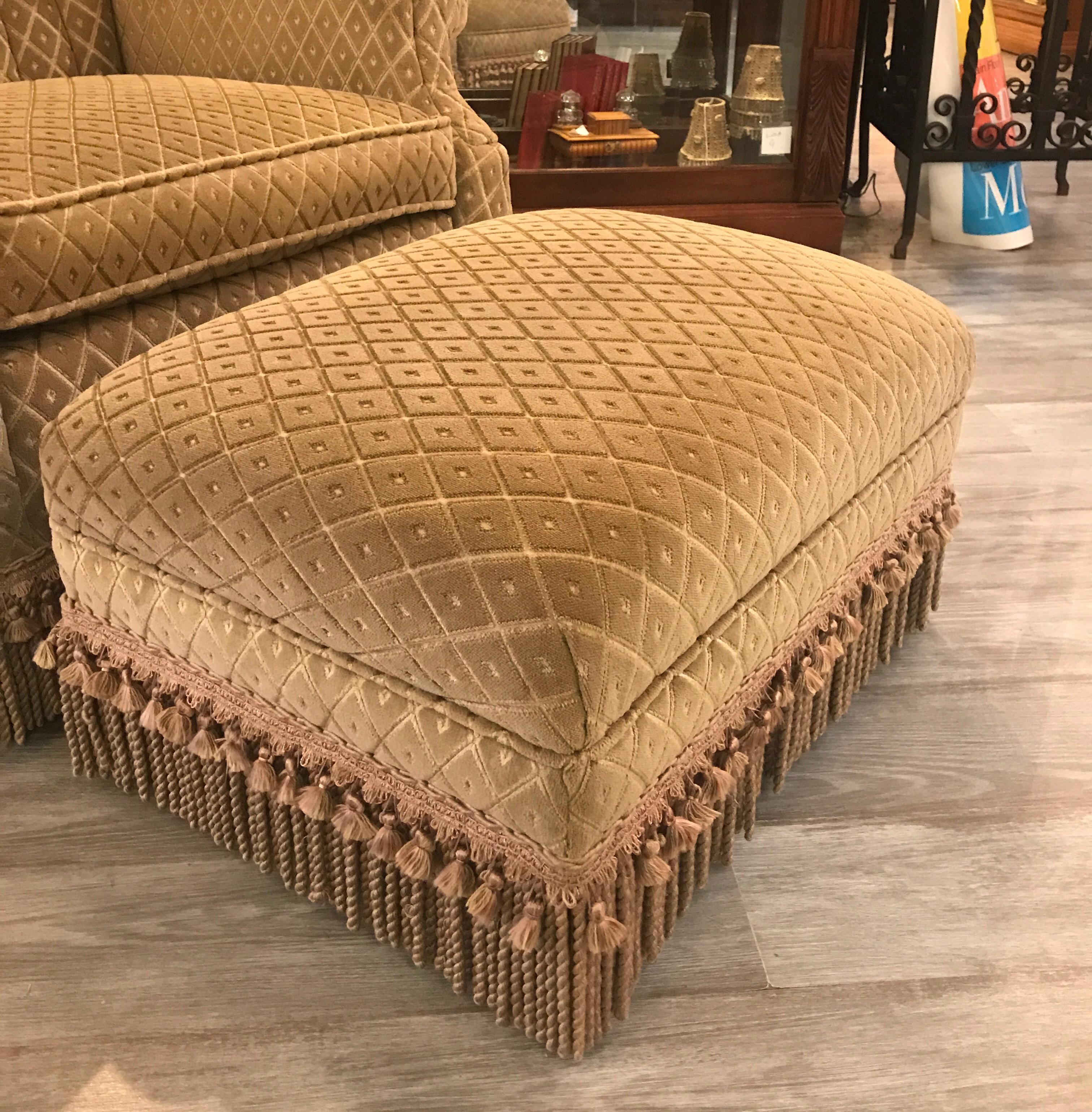 Art Deco Club Chair and Ottoman by Swaim In Good Condition In Lambertville, NJ