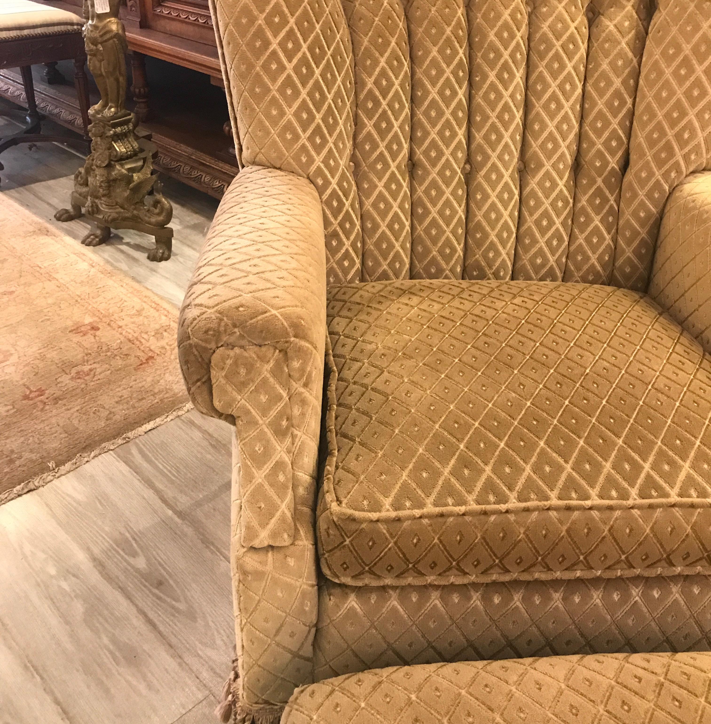 Decorator Club Chair and Ottoman by Swaim In Good Condition In Lambertville, NJ