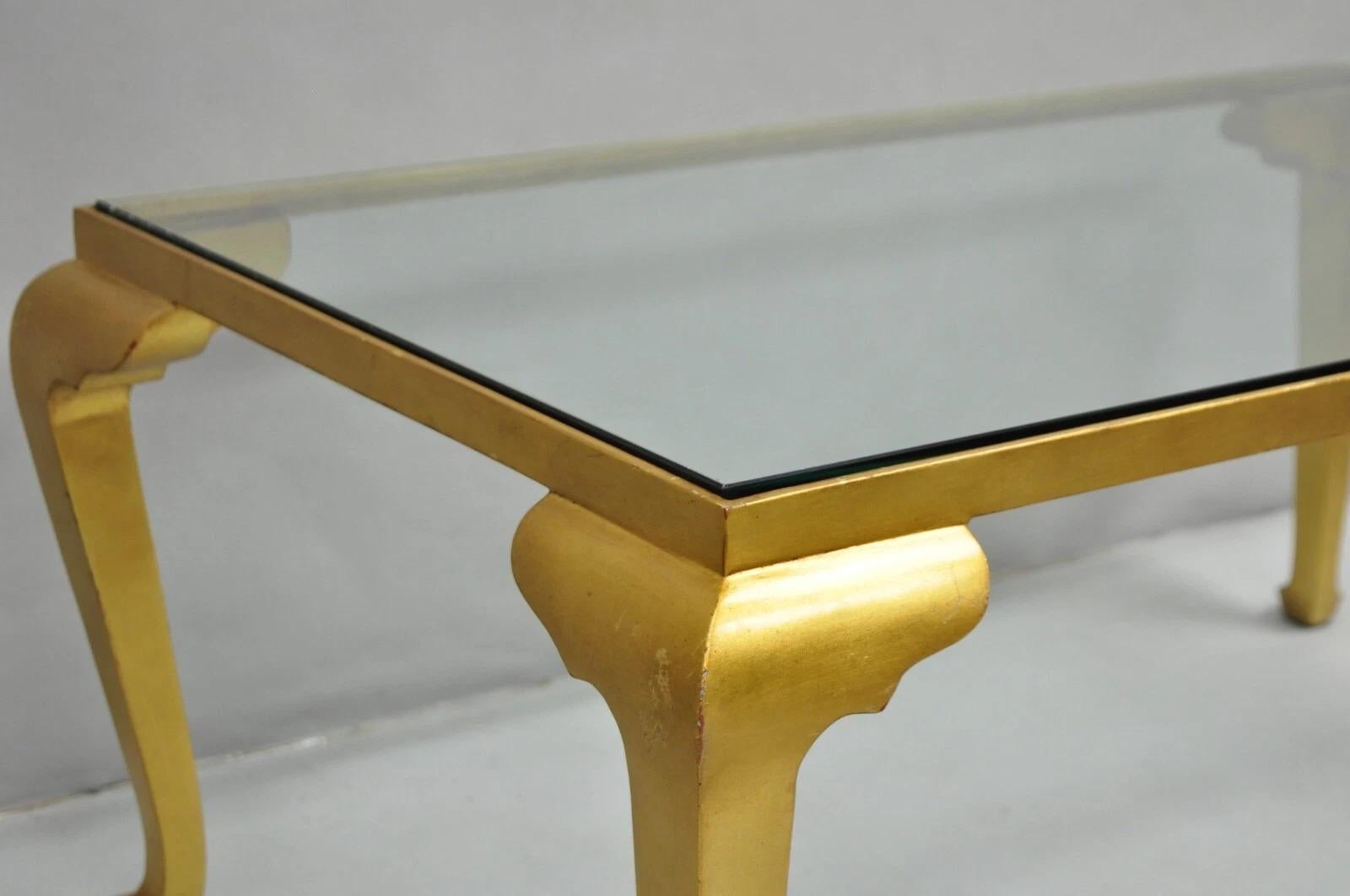 Table basse cabriole en fer doré italien de style Hollywood Regency en vente 1
