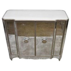 Decorator Mirrored Cabinet 2 Door Glass Venetian Style Sideboard Silver Vanity