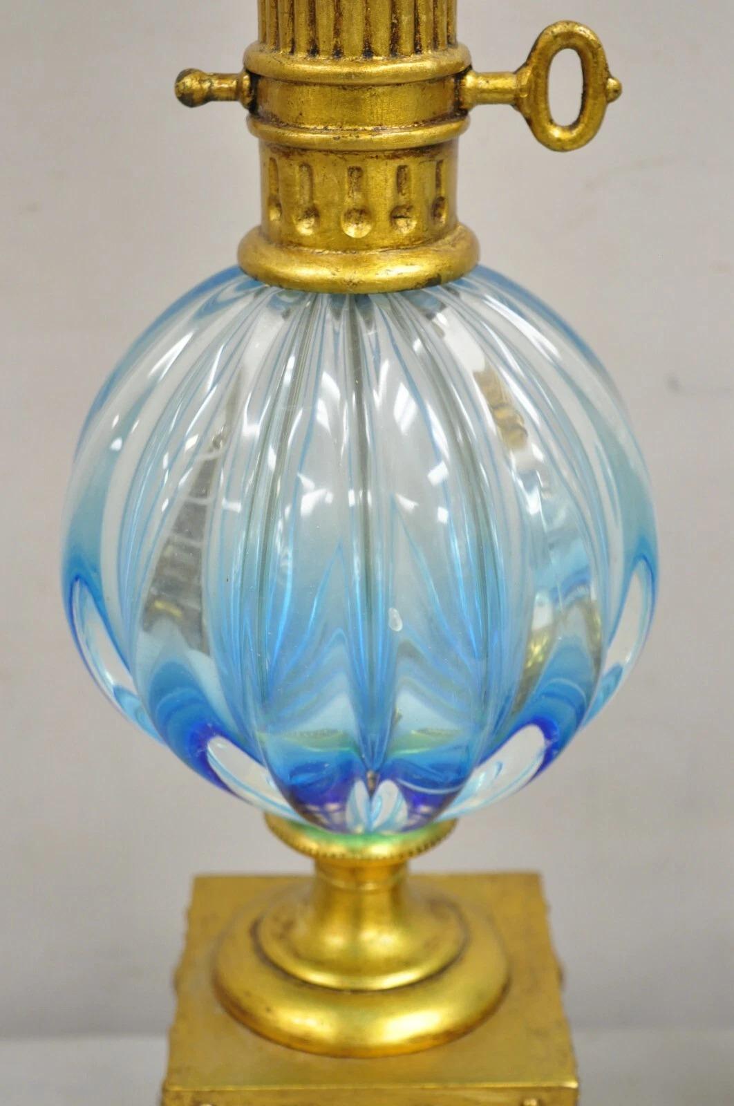 Dekorateur-Tischlampe im modernen italienischen Murano-Stil aus mundgeblasenem Glas in Gold – ein Paar (20. Jahrhundert) im Angebot
