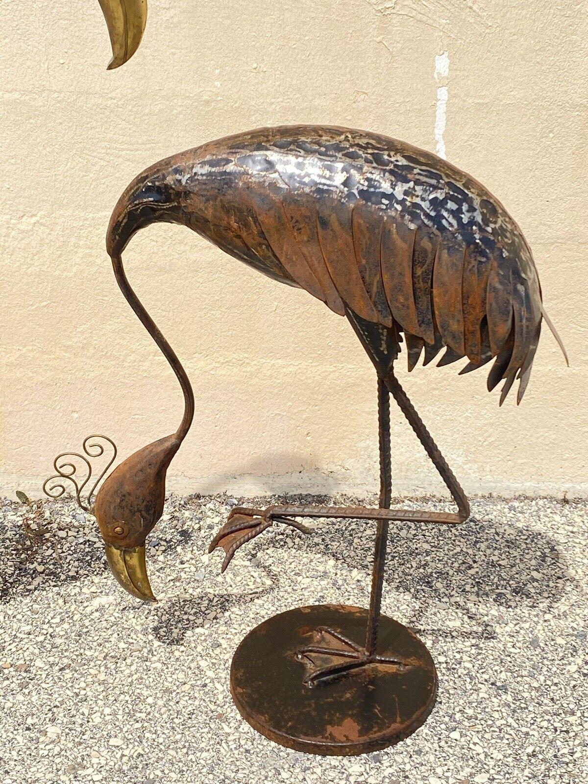Dekorateur Stahl Metall Heron Vogel Flamingo Gartenskulptur Statue, ein Paar (Moderne) im Angebot
