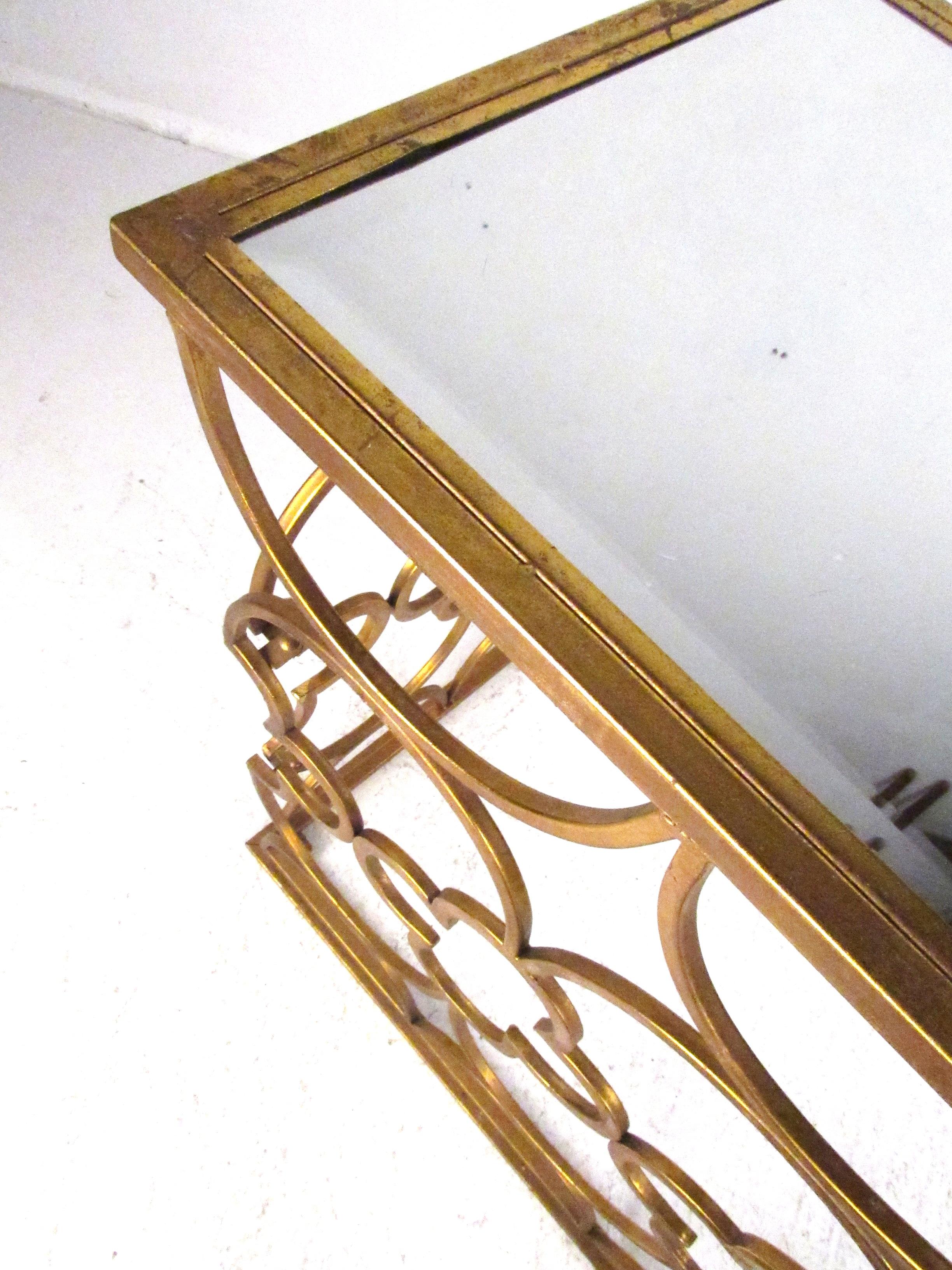 Decorator Style Console Table with Mirrored Top 3