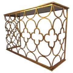 Decorator Style Console Table with Mirrored Top