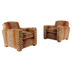 Decorator's work, Pair of Leopard armchairs, unique piece, 1930