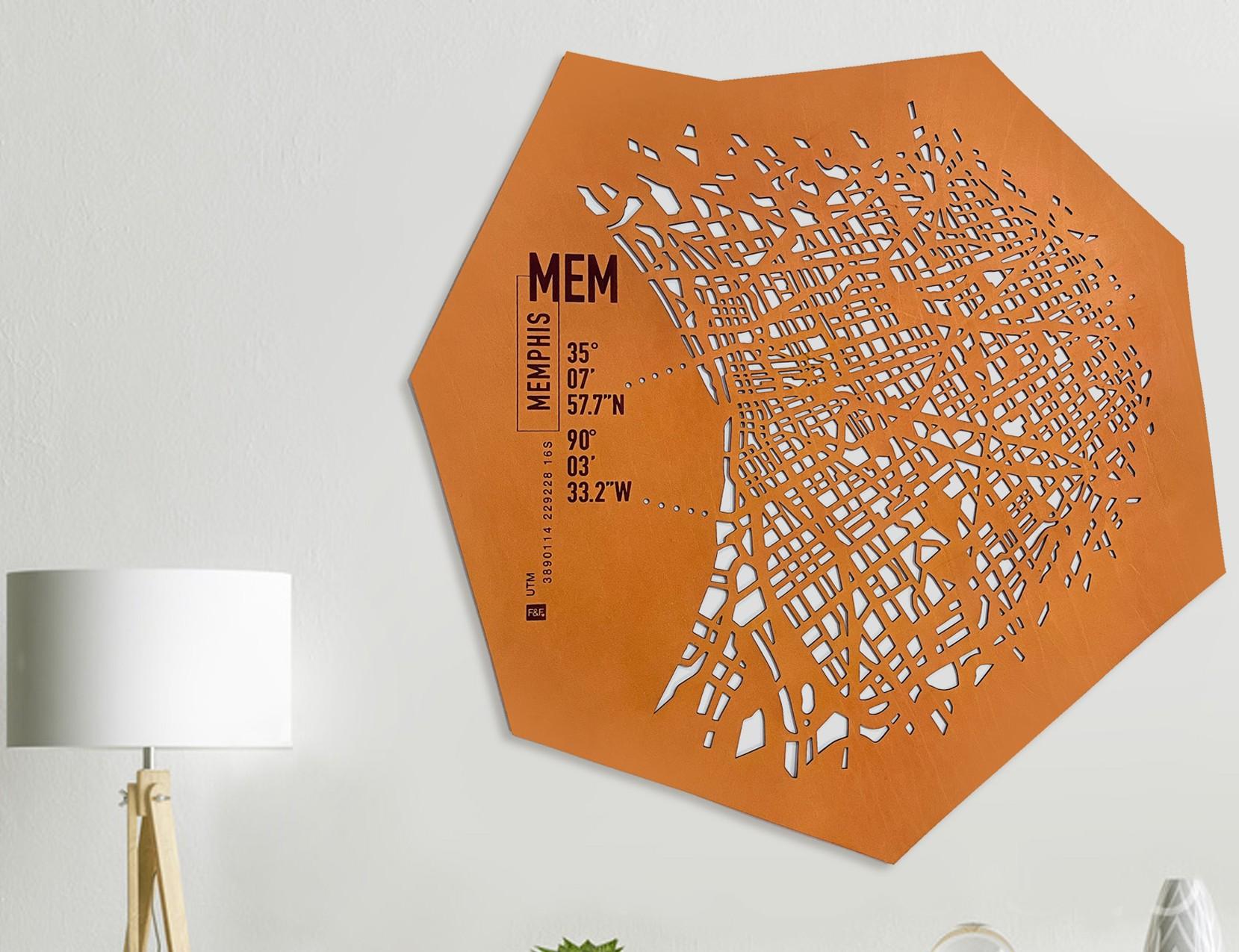 Moderno Decorazione da parete in pelle della città di Memphis produzione design italiano in vendita