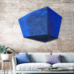 Decorazione da parete in pelle della città di Roma produzione design italiano