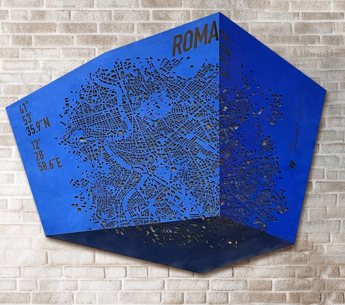 Decorazione da parete in pelle della città di Roma produzione design italiano Moderno en venta