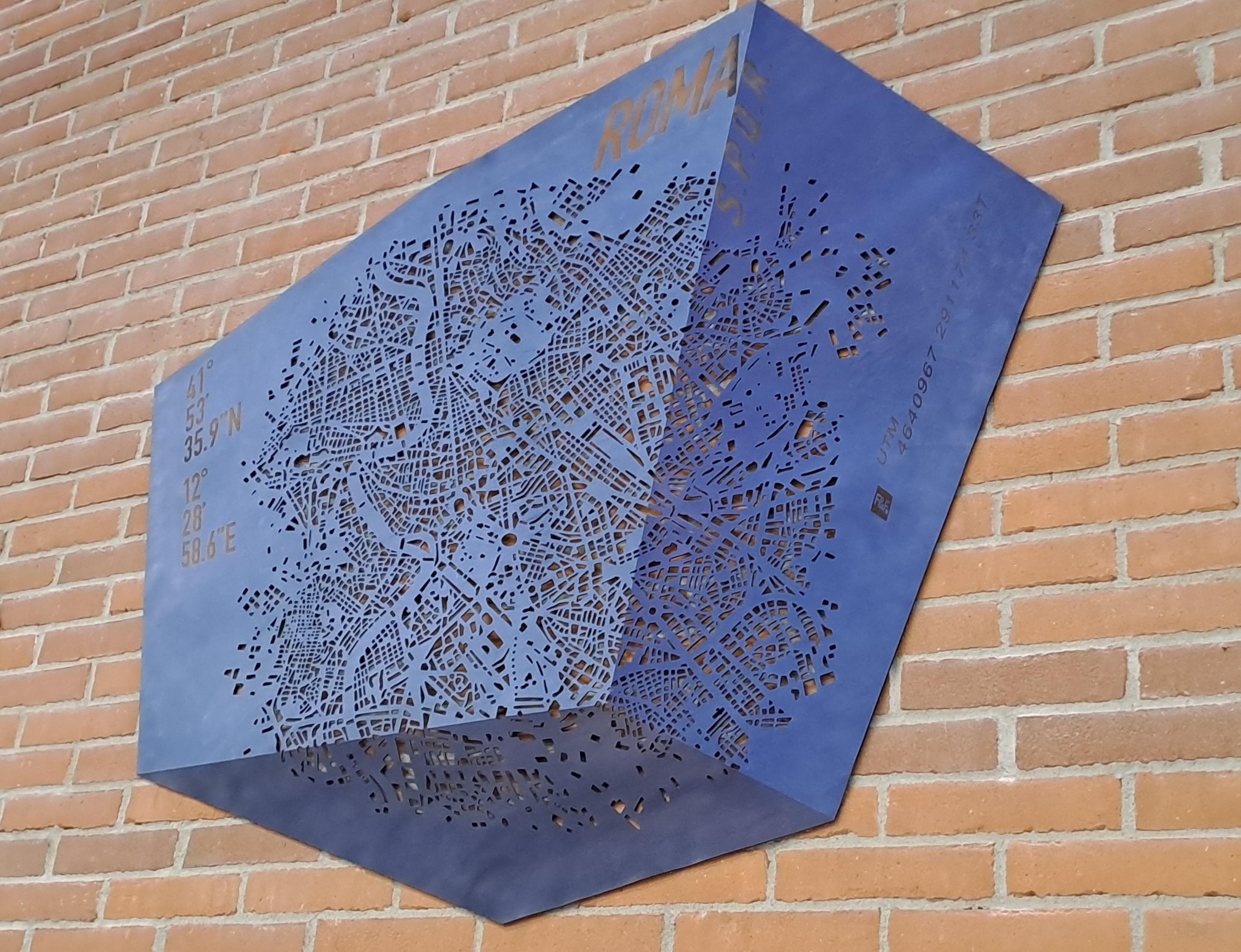 Decorazione da parete in pelle della città di Roma produzione design italiano Italian en venta