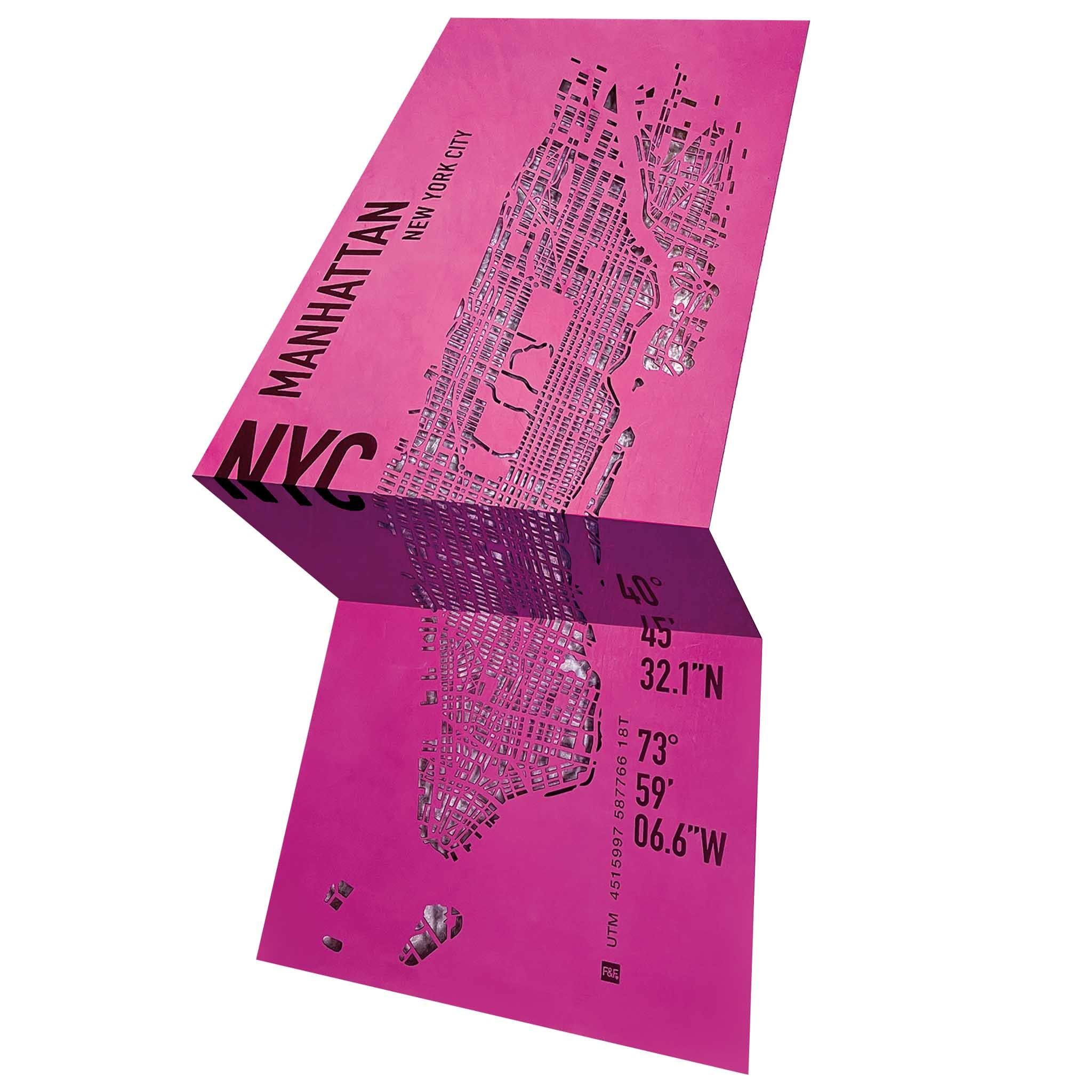 Décoration murale en cuir, plan de ville en 3D NY Neuf - En vente à Torino, IT